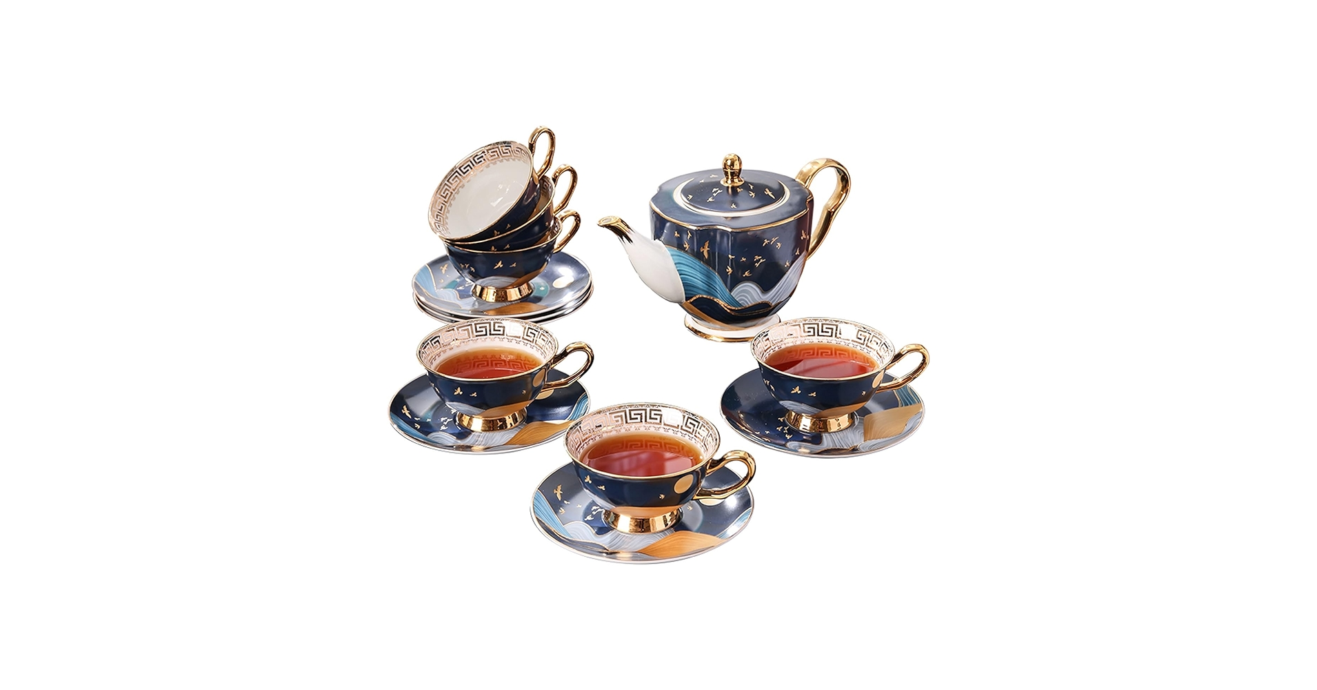 Amazon｜AVLUZ ファインボーンチャイナティーセット ティーポット