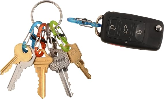 Nite IZE Key Ring Locker, Stainless Steel Keychain and 5 S-Biner MicroLocks