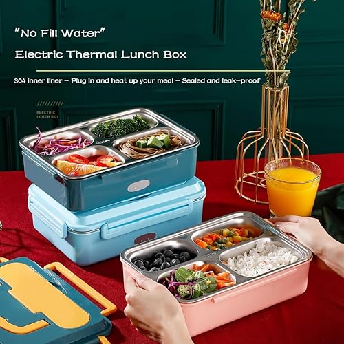 Miniatura 6 de Loncheras Para Hombres De Trabajo, Fiambrera Caliente, Fiambrera Caliente, Fiambrera Eléctrica Sin Agua Enchufe Fiambrera Portátil Eléctrica