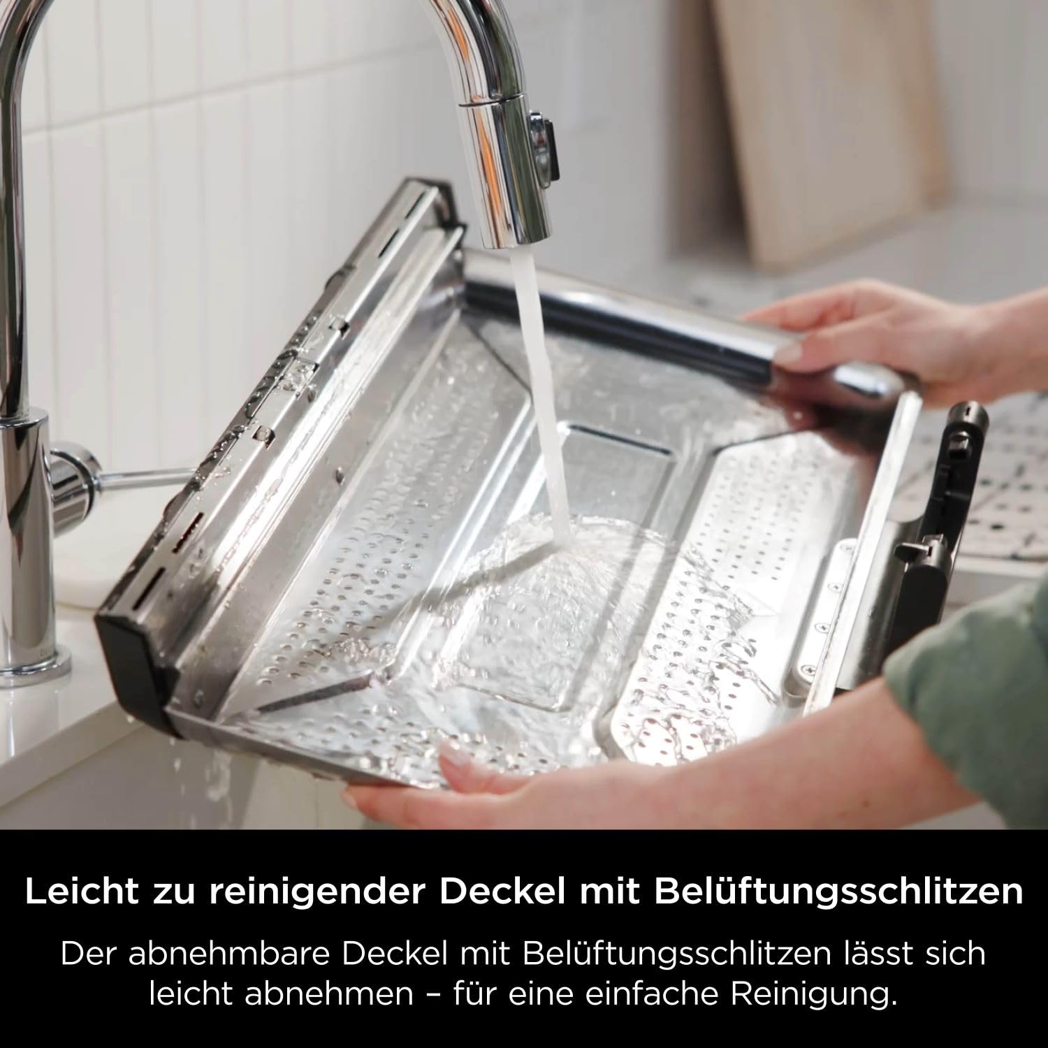 Ninja Sizzle Pro XL Indoor-Grill & Plancha GX101EU, Keramikbeschichtung, abnehmbarer Deckel, Silber/Schwarz