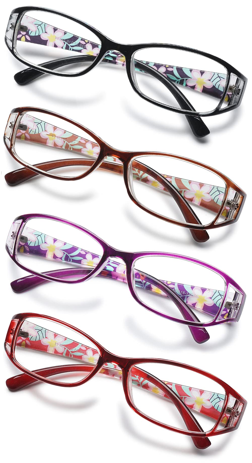 KOOSUFA Lesebrillen Damen Lesehilfe Sehhilfe Augenoptik Blumen Qualität Vollrandbrille 1.0 1.25 1.5 1.75 2.0 2.25 2.5 2.75 3.0 3.5 4.0 4.5 5.0 5.5 6.0