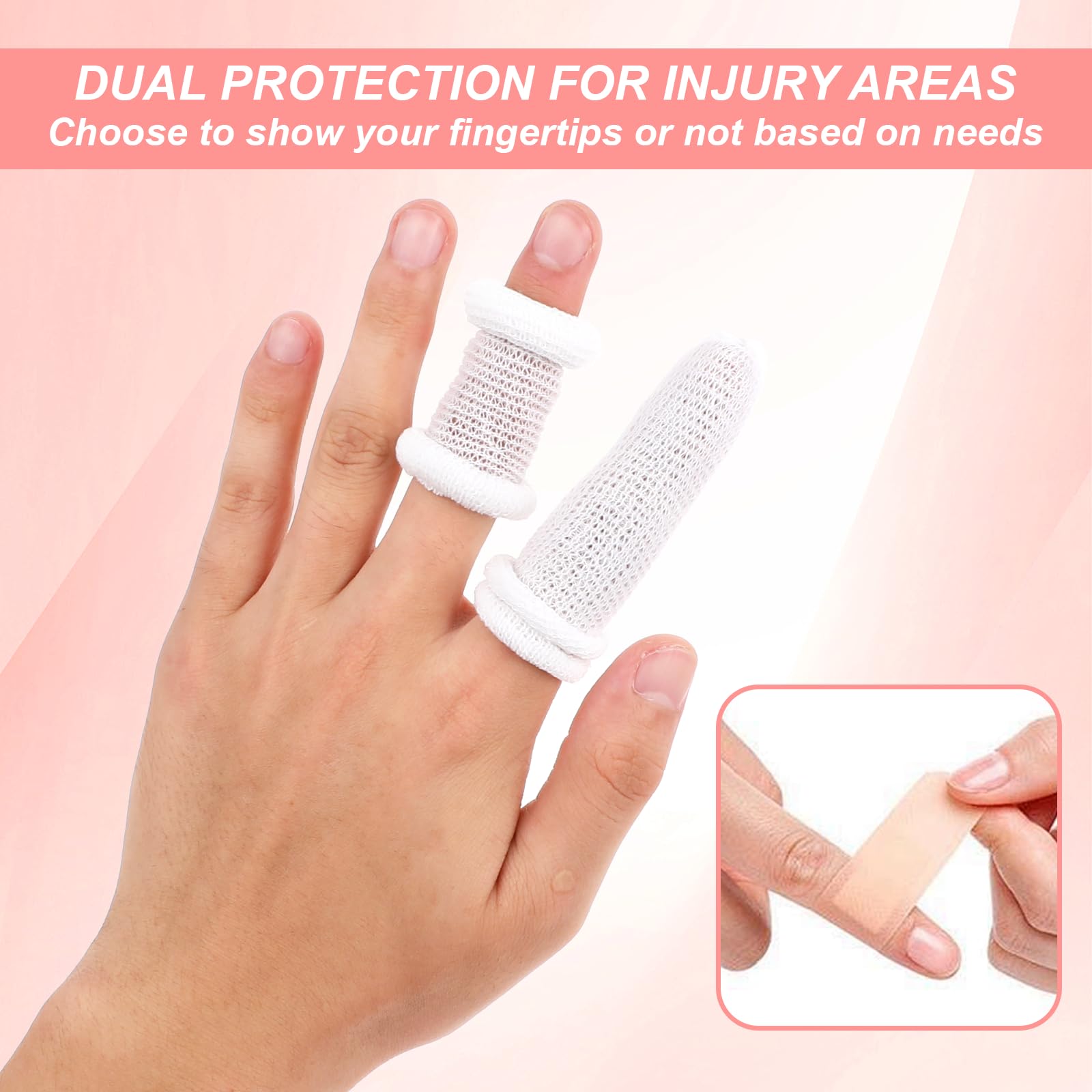 60 Pcs Cotton Finger Cots Breathable Fingertip Protector Non-skid