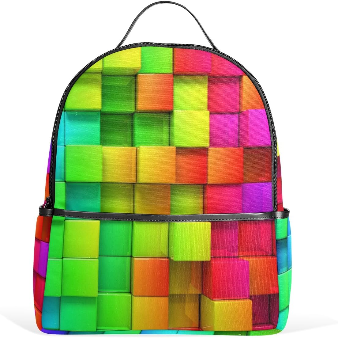 YZGOStriped Rainbow Children School Backpacks for Boys Girls Youth Canvas Bookbags Travel Laptop Bags
