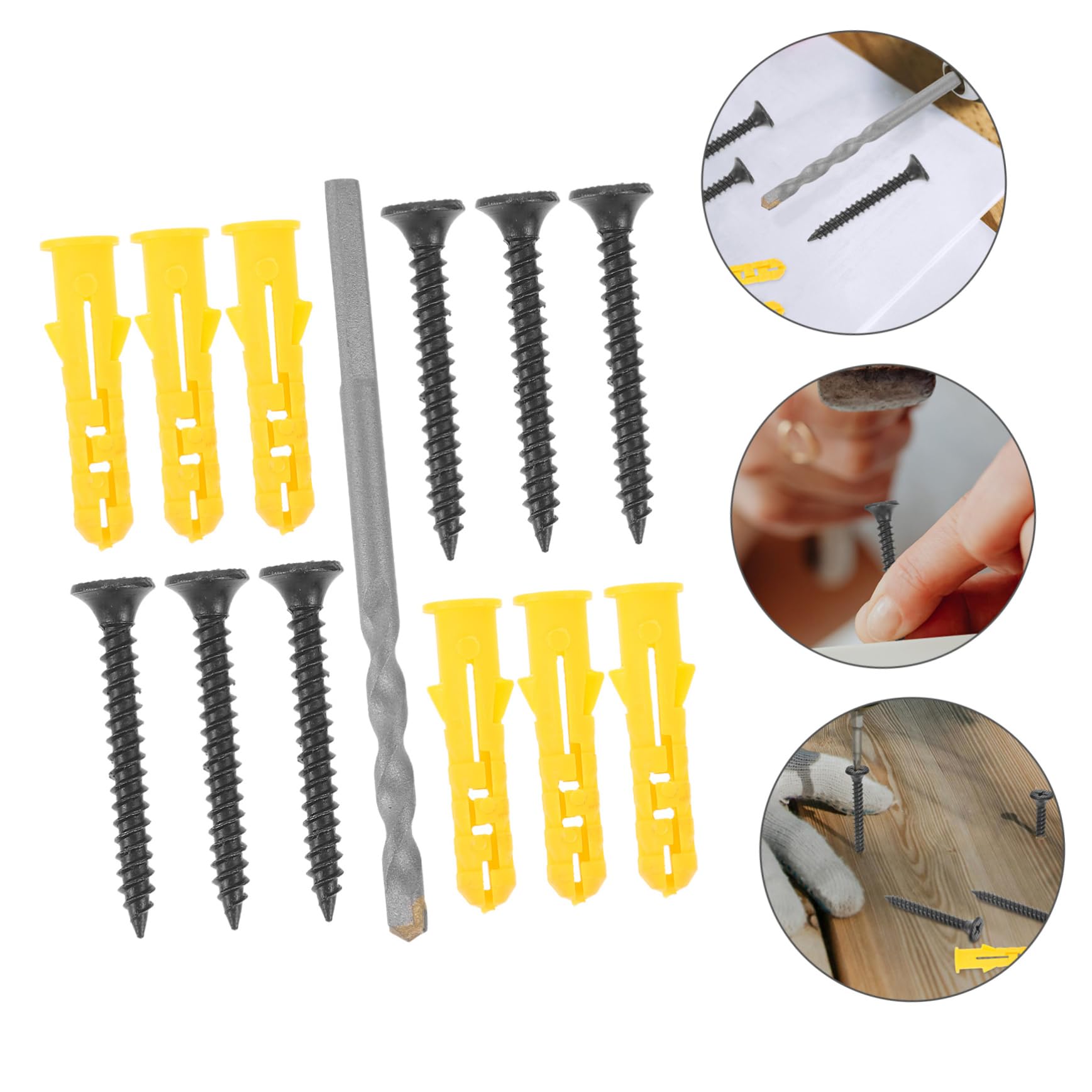 Luxshiny 5 Sätze Wanddübel und Schrauben für Betonwände Gipskartondübel Teiliges mit Bohrer für Einfache Installation und Verbesserte Stabilität