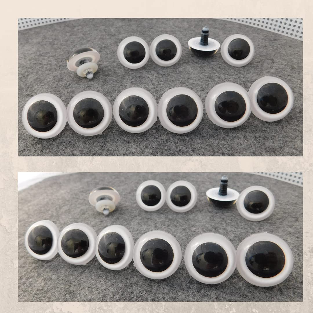 Safety Eyes 5 Pair 24mm to 34mm Choose Color & Size Crafts, Sewing, Crochet (White, 24mm)