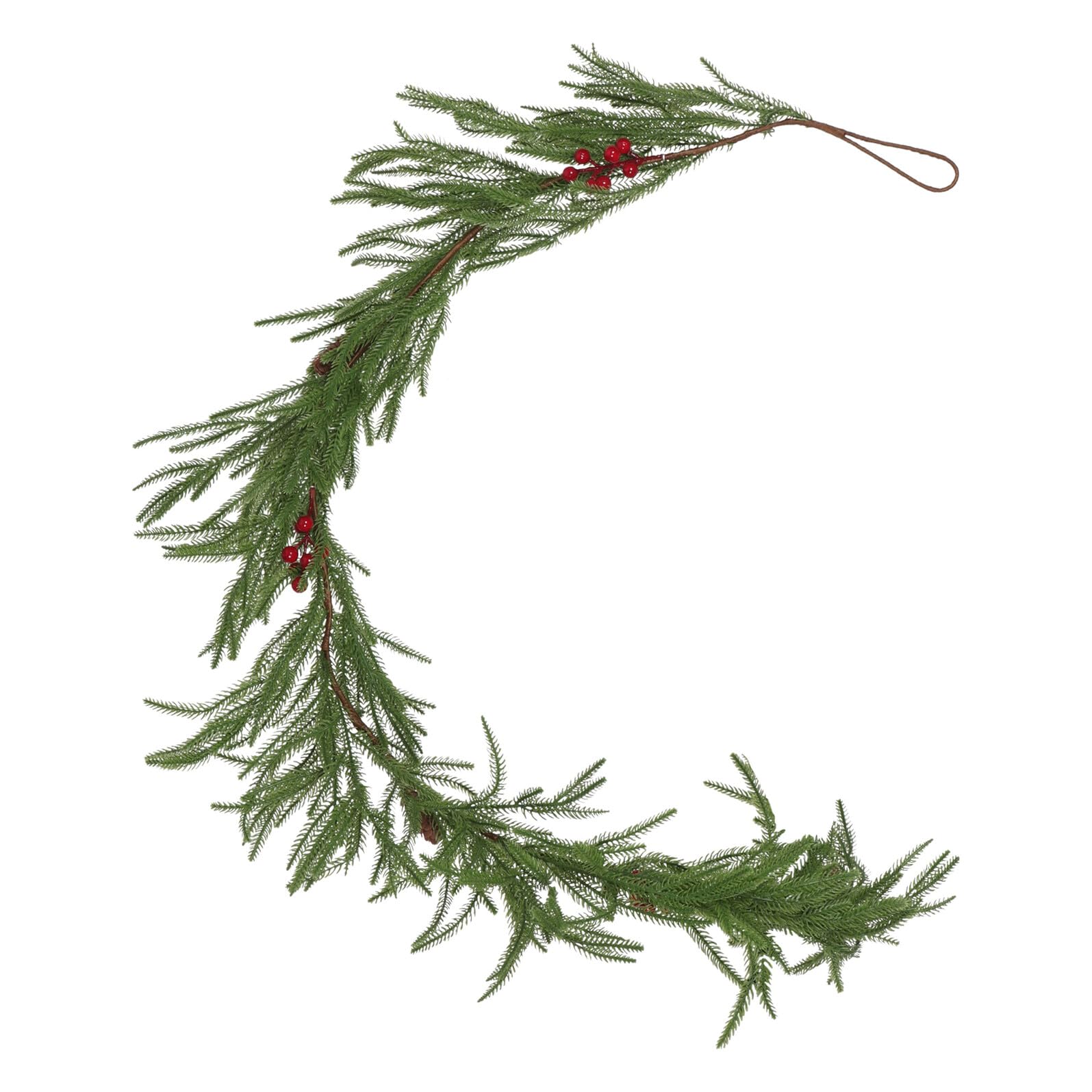 Realistische Norfolk Kiefer Girlande Weihnachtliche Künstliche Tisch Treppendeko Soft-Touch Faux Greenery für Innenbereich Vielseitige Festliche Mantel Wandverzierung