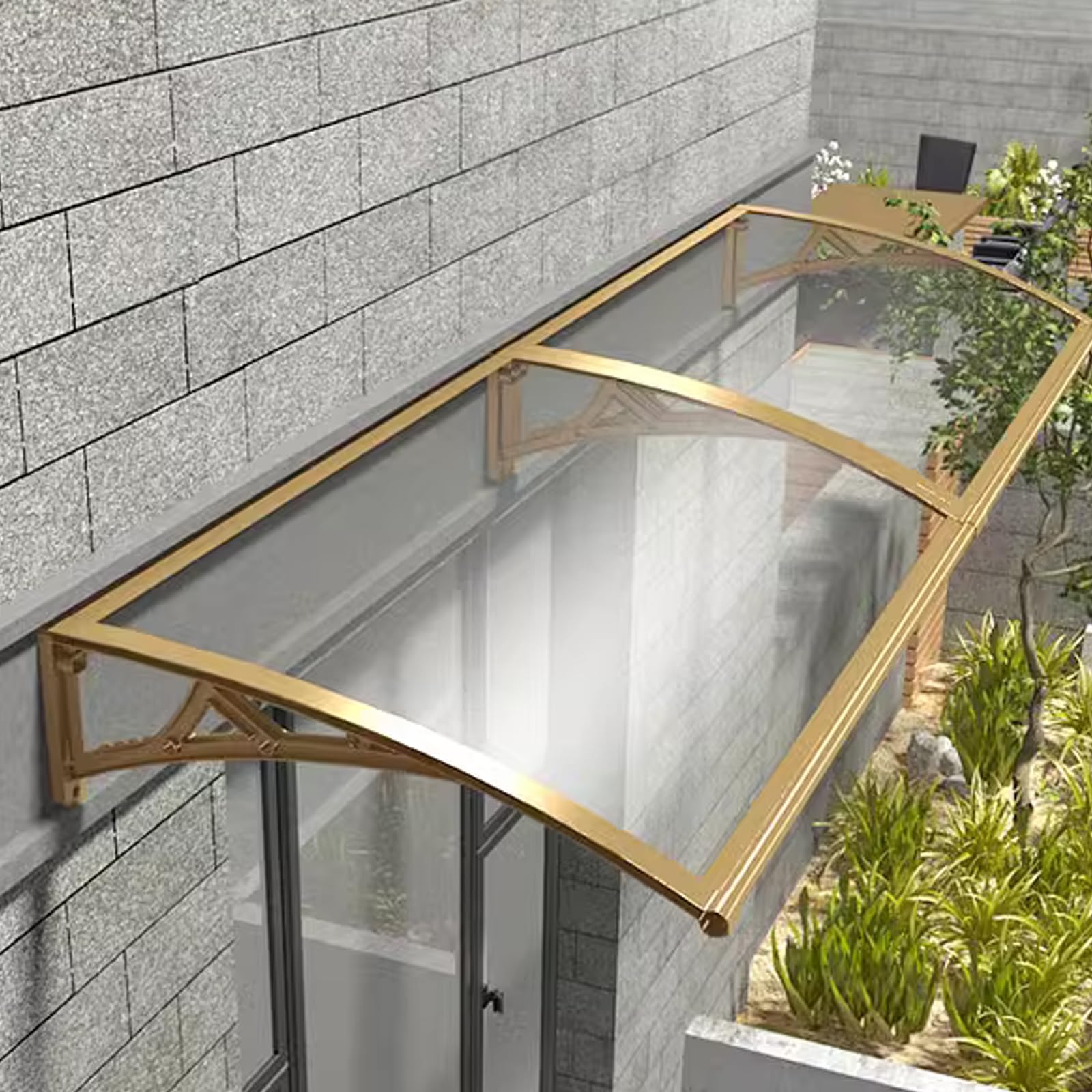 Abri contre la pluie en polycarbonate avec auvent extérieur de porte