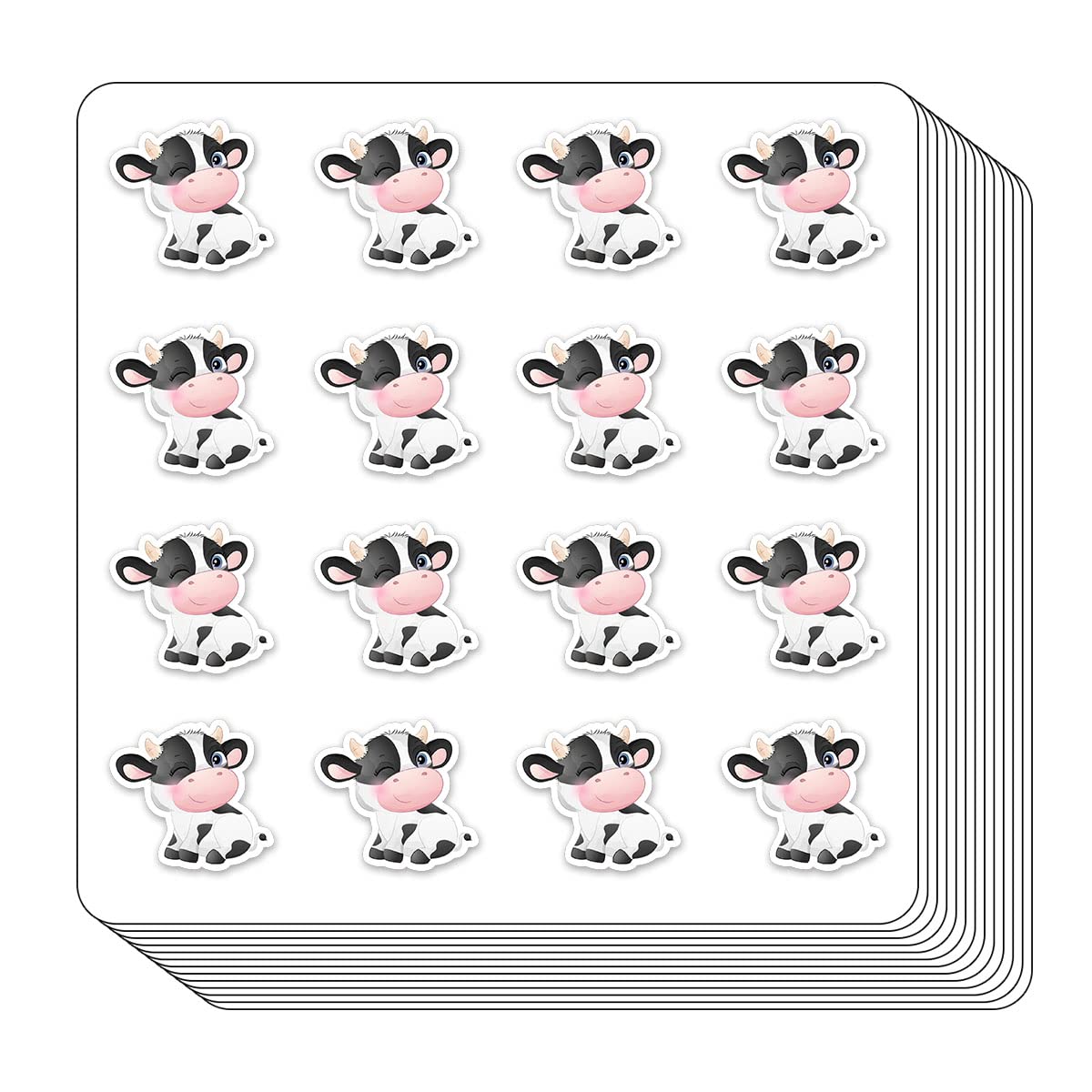 Autocollants vache mignonne pour scrapbooking et loisirs créatifs en lot de 208 stickers