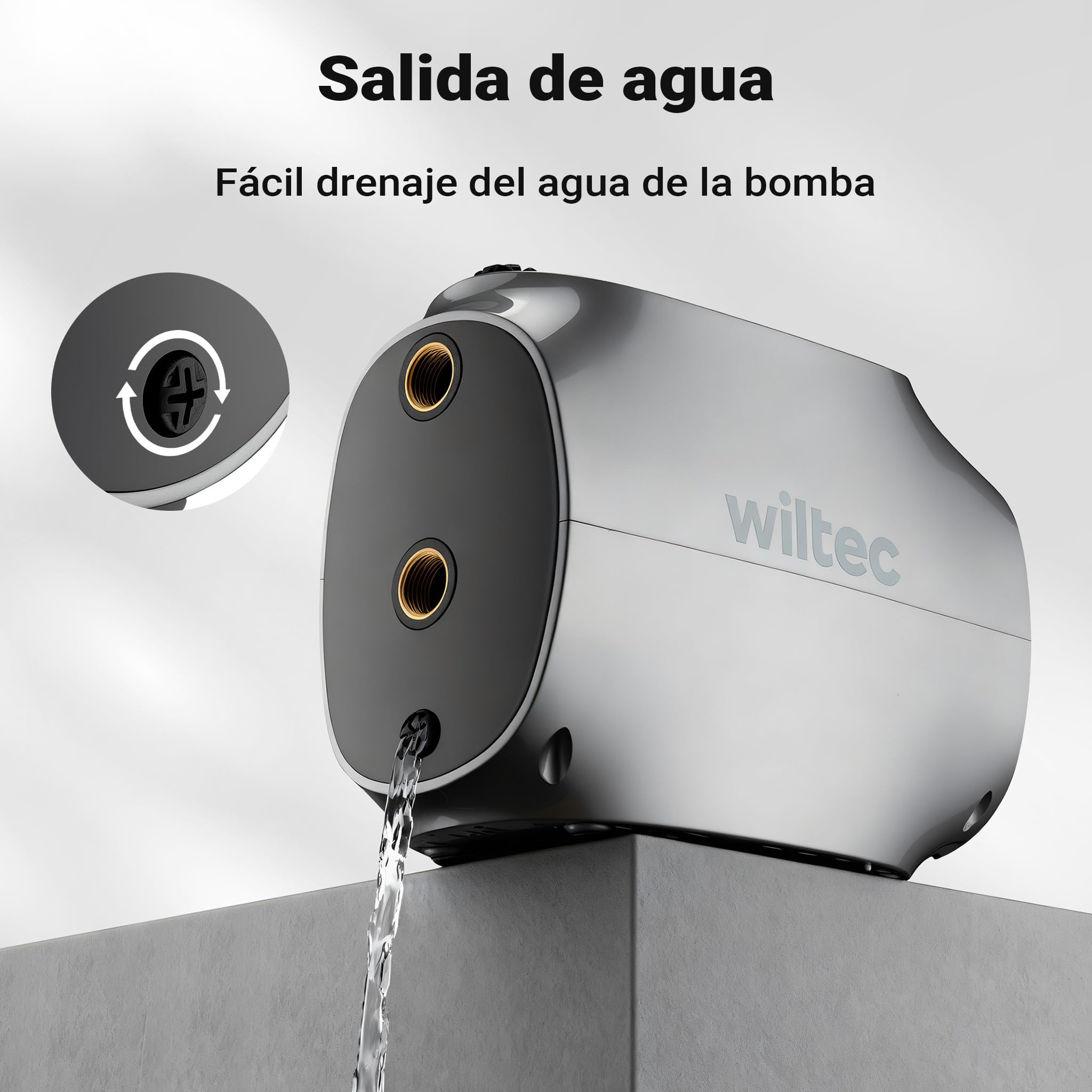 Wiltec Bomba centrífuga magnética 750 W bomba de acoplamiento magnético con altura de impulsión 55 m para casa y jardín