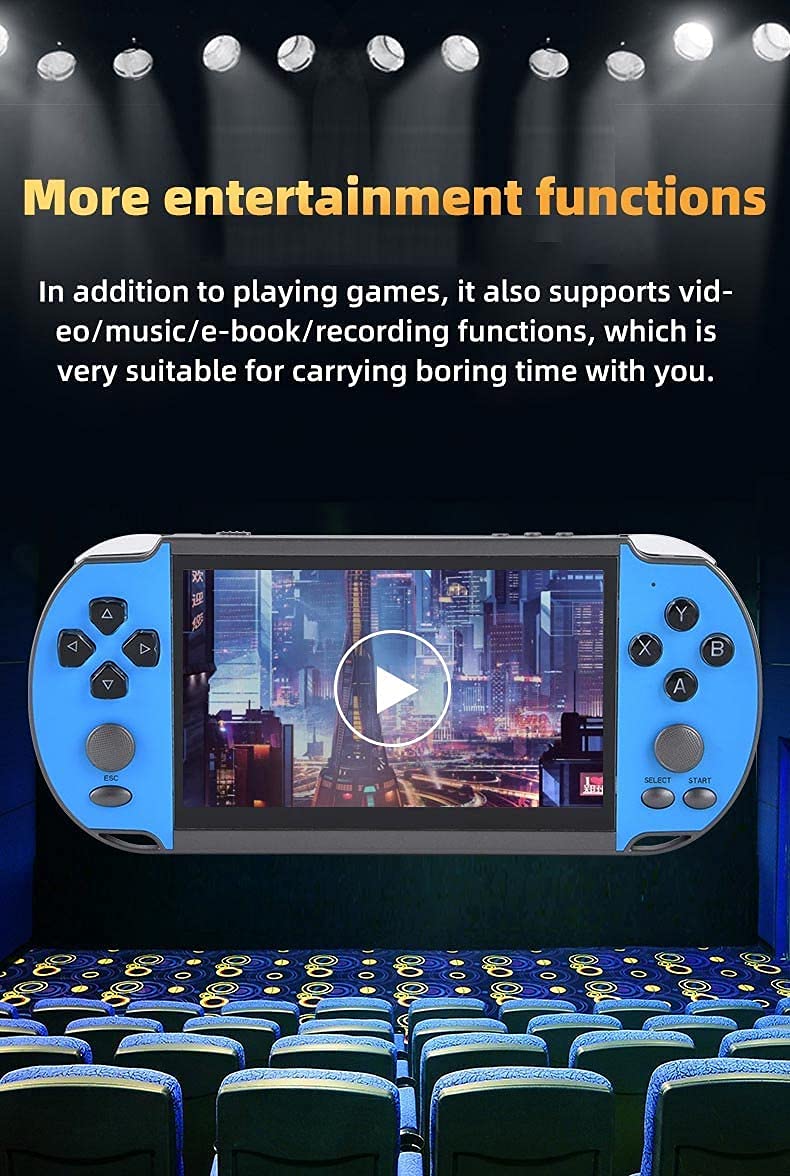 Console di Gioco Portatile Casual HD con Schermo da 5,1 Pollici con 11000 Giochi Vodeo Integrati Gioco Portatile retrò Nostalgico Mp3 Mp4 AV-out per Gioco TV, Regalo di Natale per Bambini