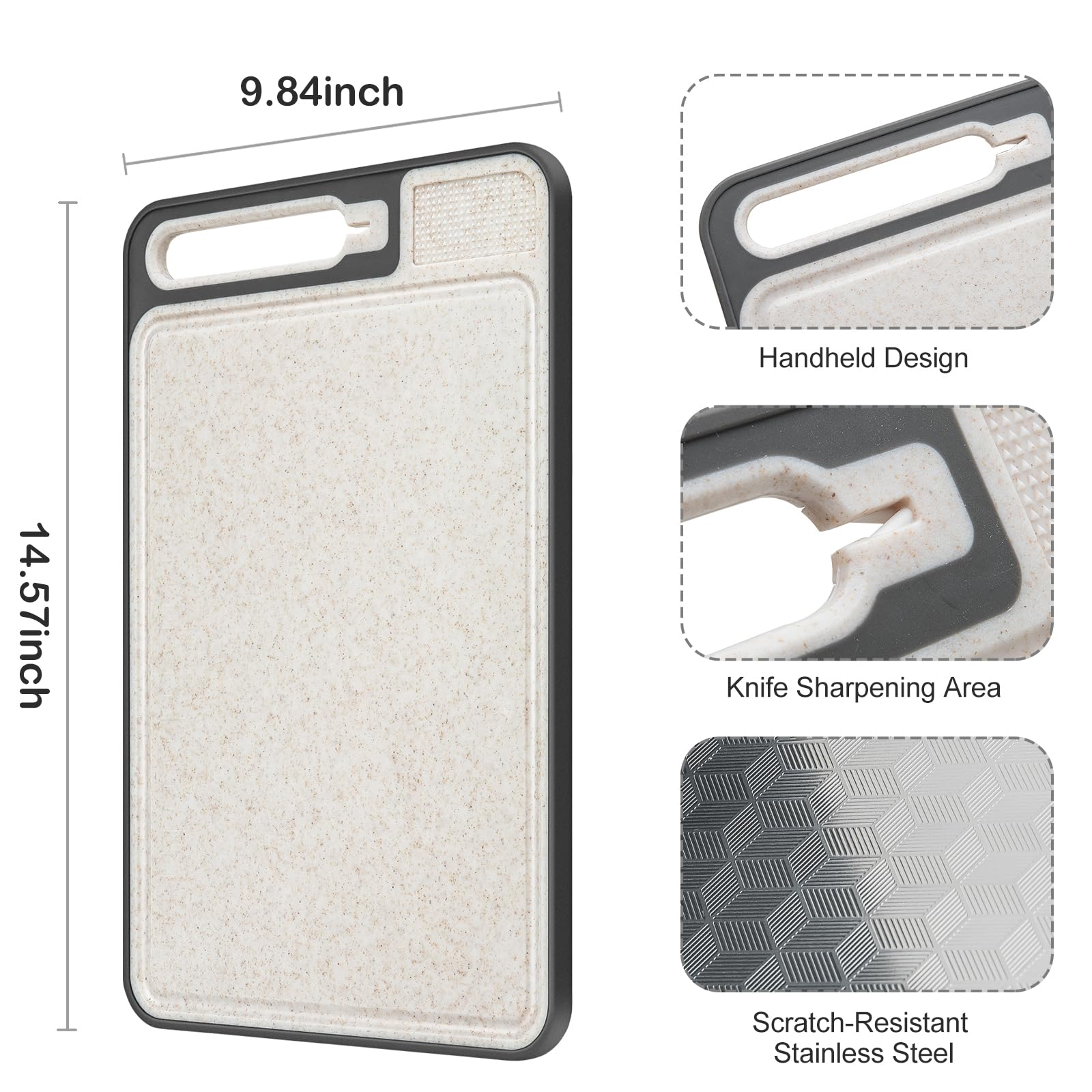 Tagliere In Acciaio Inossidabile Tagliere In Acciaio Inox 304 - 34x23 Cm, Doppia Faccia, Manico Integrato, Lavabile In Lavastoviglie Tagliere Acciaio Inossidabile 304