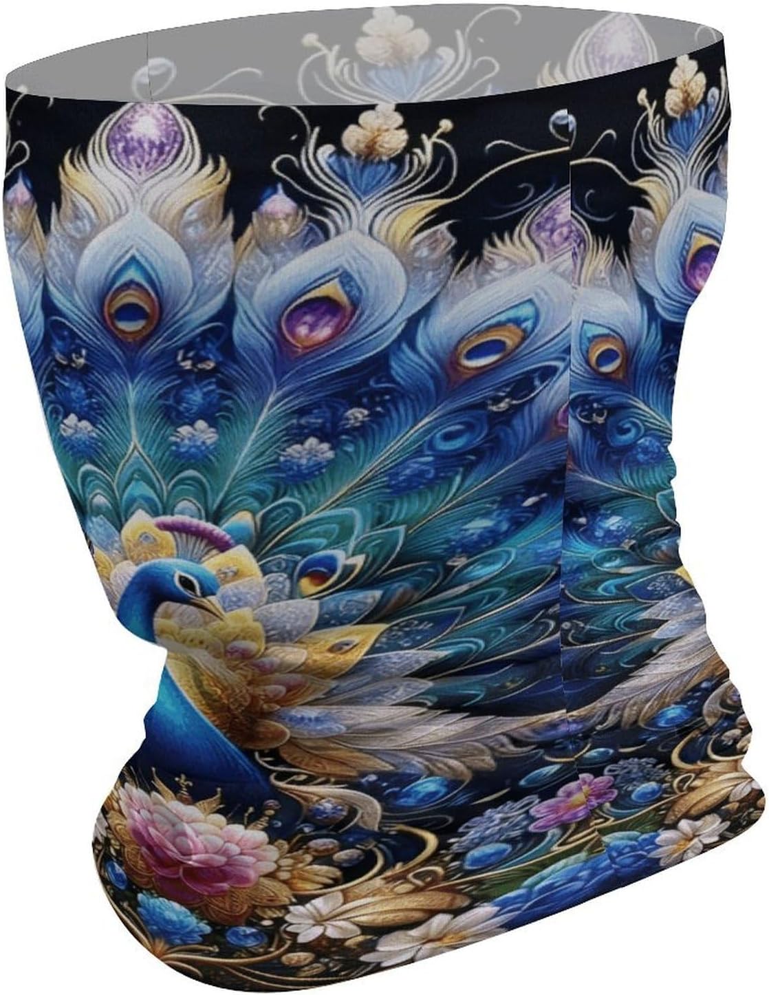 Summer Face Mask UV Protection Neck Gaiter Colorful Peacocks image 3