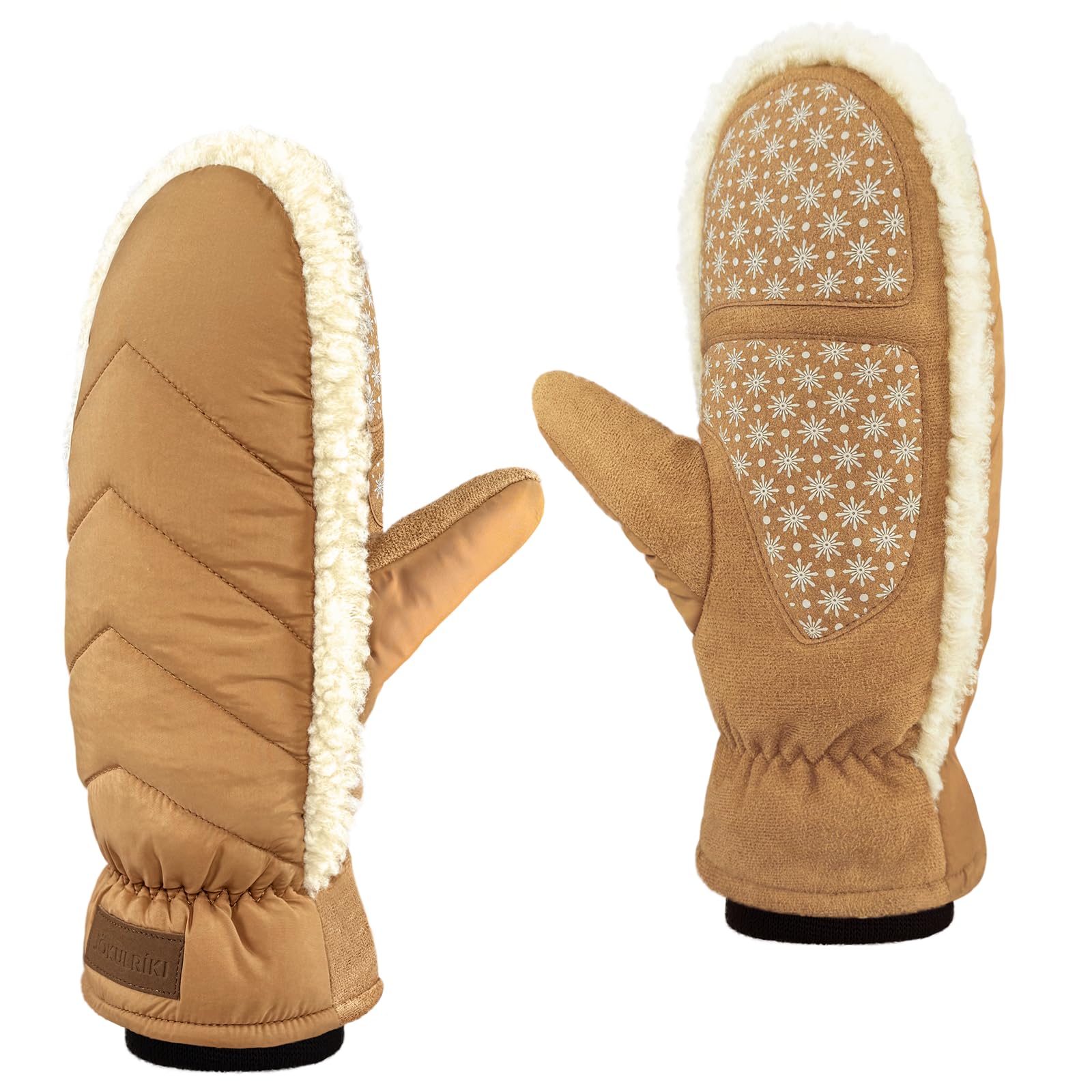 Jökulríki Women’s Winter Mittens for Cold Weather Warm Lined Gloves Non-Slip Palm Thermal Lining