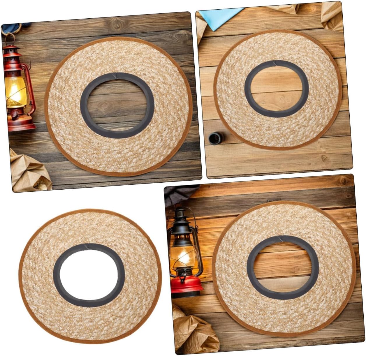 2Pcs Hard Hat Sun Shade with Full Brim Visor Lightweight Straw Cover for Construction Workers Breathable Cap Compatible with Standard Hard Hats Enhanced Sun Protection