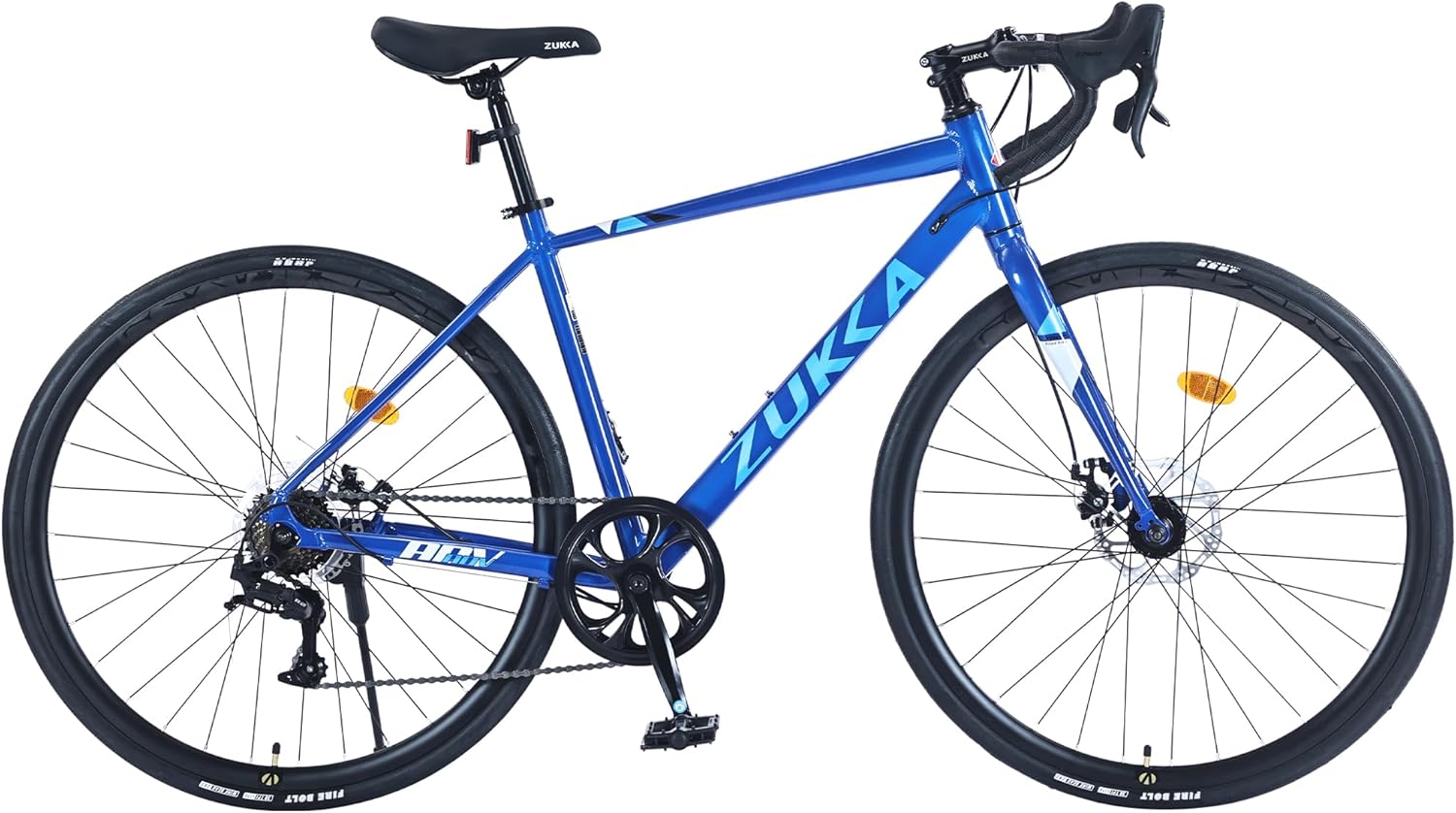 7 Speed Road Bike,700C Wheel Road Commuter Bicycle with Dual Disc Brakes,Light Aluminum Alloy Frame,Adult Faster Racing Bike for Men and Women