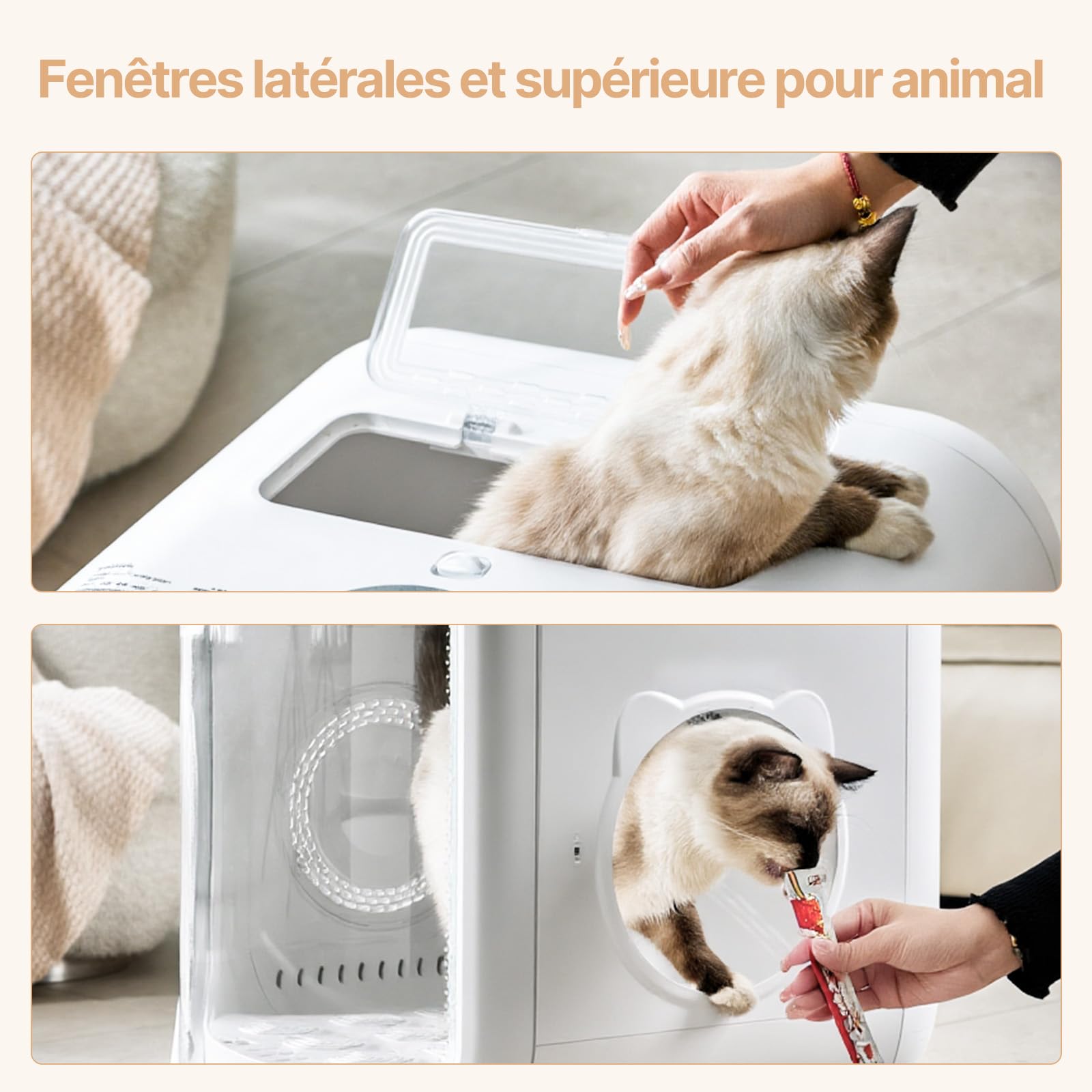 Pet Dryer - Sèche-cheveux pour chien - Efficace à 360 ° - Automatique et silencieux - Avec réglage intelligent de la température - Idéal pour les chats et les petits chiens