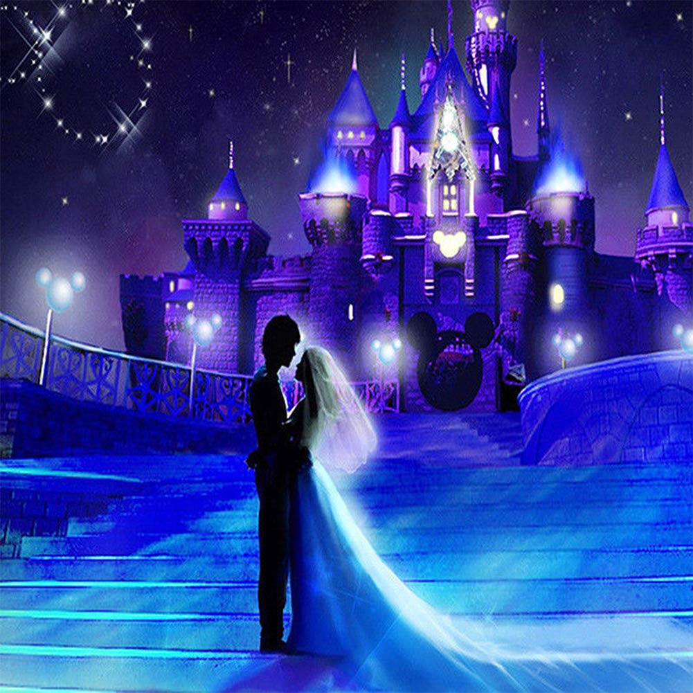 5D Diamond Painting Kits, Couple Bride and Groom Marry Wedding Castle Starry Night WOWDECOR Full Drill DIY Diamond Art Cross Stitch Paint by Numbers