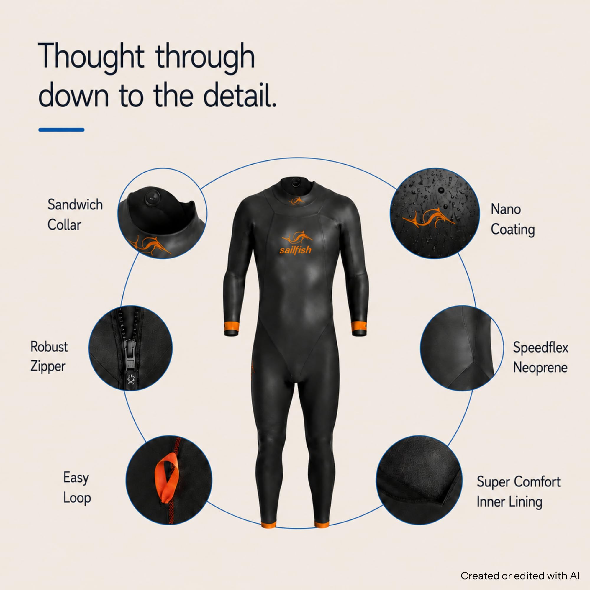 sailfish Ignite 3 Traje de neopreno para hombre | Traje de triatlón para hombre para principiantes con neopreno Speedflex de 3 mm | Extremadamente elástico para poner y quitar sin esfuerzo | Forro