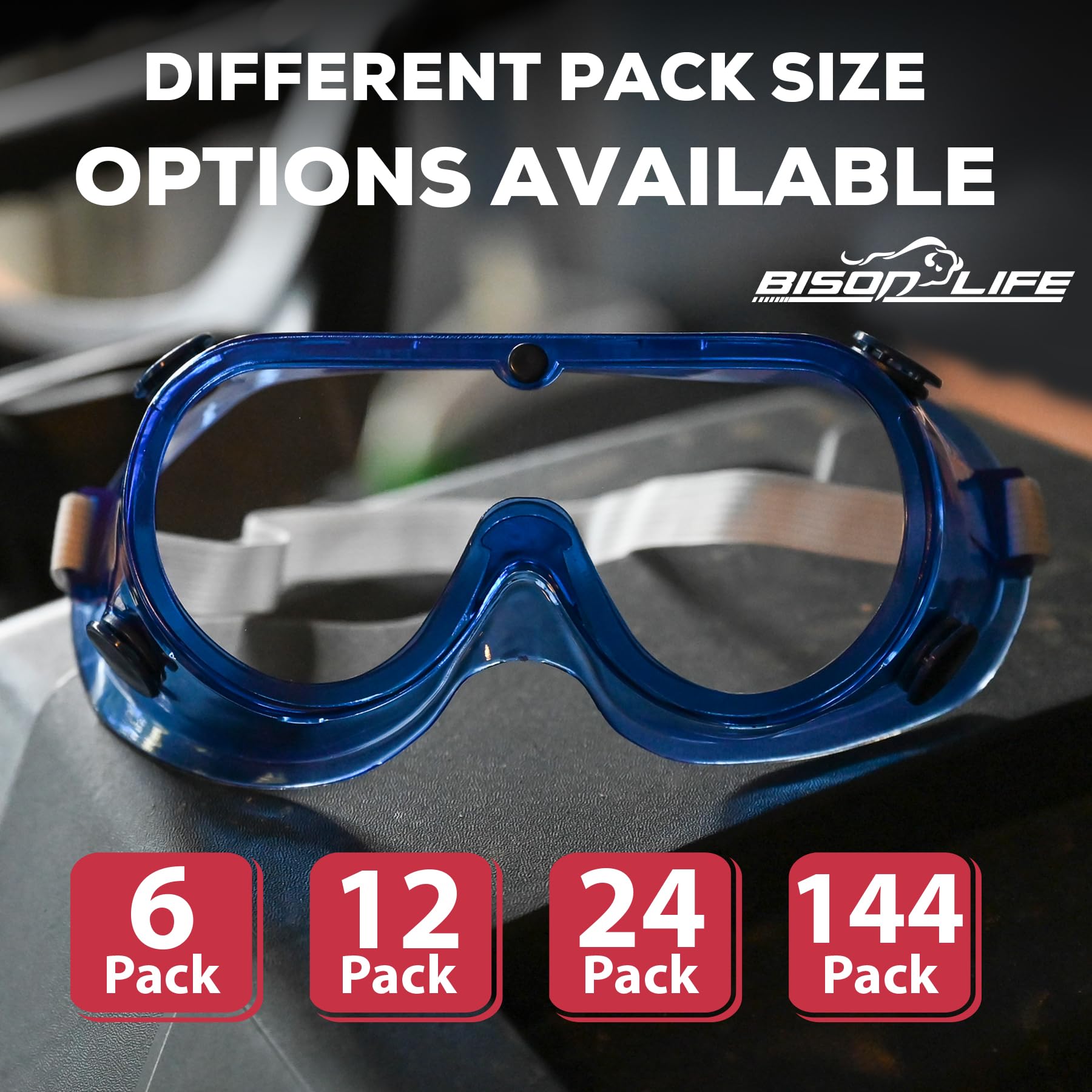 BISON LIFE Gafas de seguridad para niños, a granel, gafas protectoras ANSI Z87.1, gafas de seguridad para niños, paquete de gafas de seguridad científica
