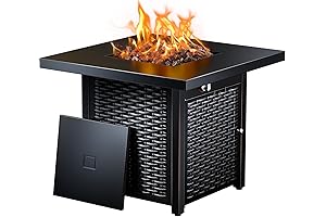 Ciays Electric Fire Pit Outdoor 28 Inch CSA-Listed, 50,000 BTU Steel Gas...