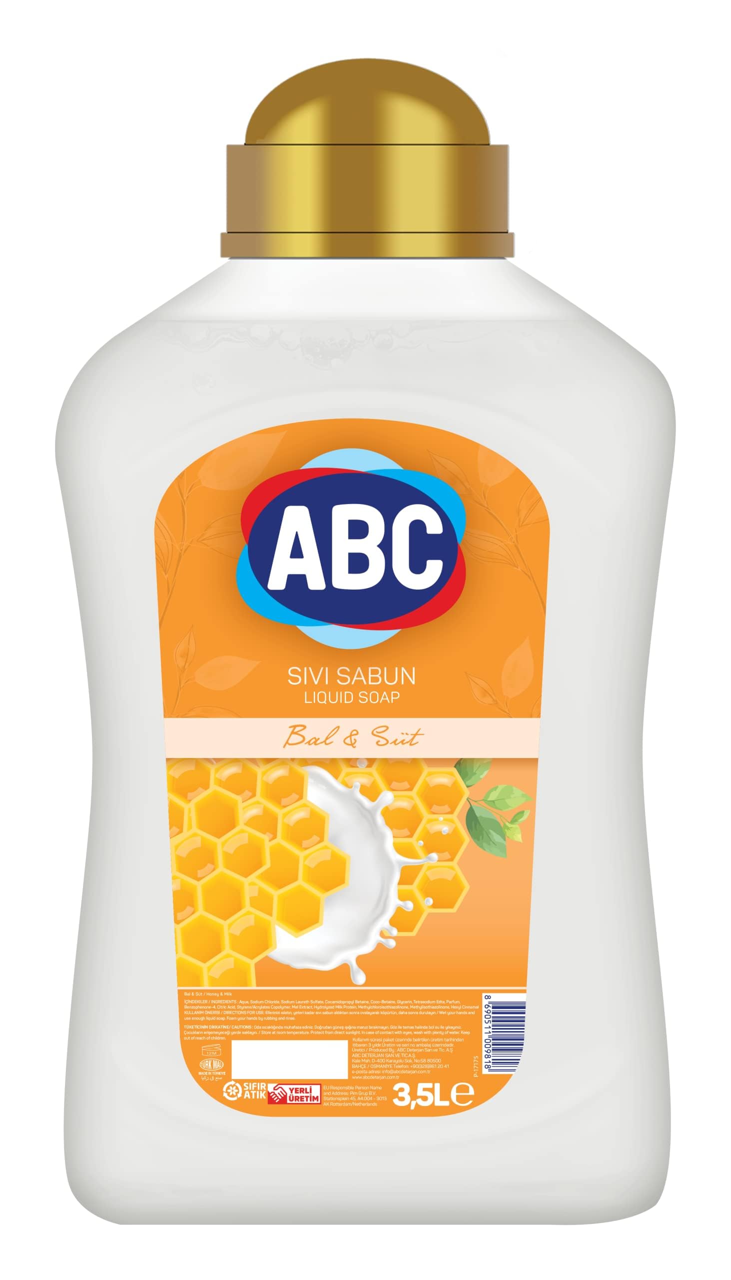 ABC DETERJAN Sıvı Sabun Bal & Süt 3 L