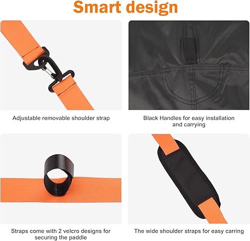 Miniatura 4 de BIGACOVER Funda para kayak de 18 pies, impermeable, protección UV, 600D, resistente, con cremallera, 2 correas ajustables y 1 correa de hombro para