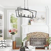 Vista 5 de KSANA Black Chandeliers for Dining Room, 8-Light Modern Farmhouse Chandelier Light Fixtures, Black Pendant Light for Kitchen Island, Living Room