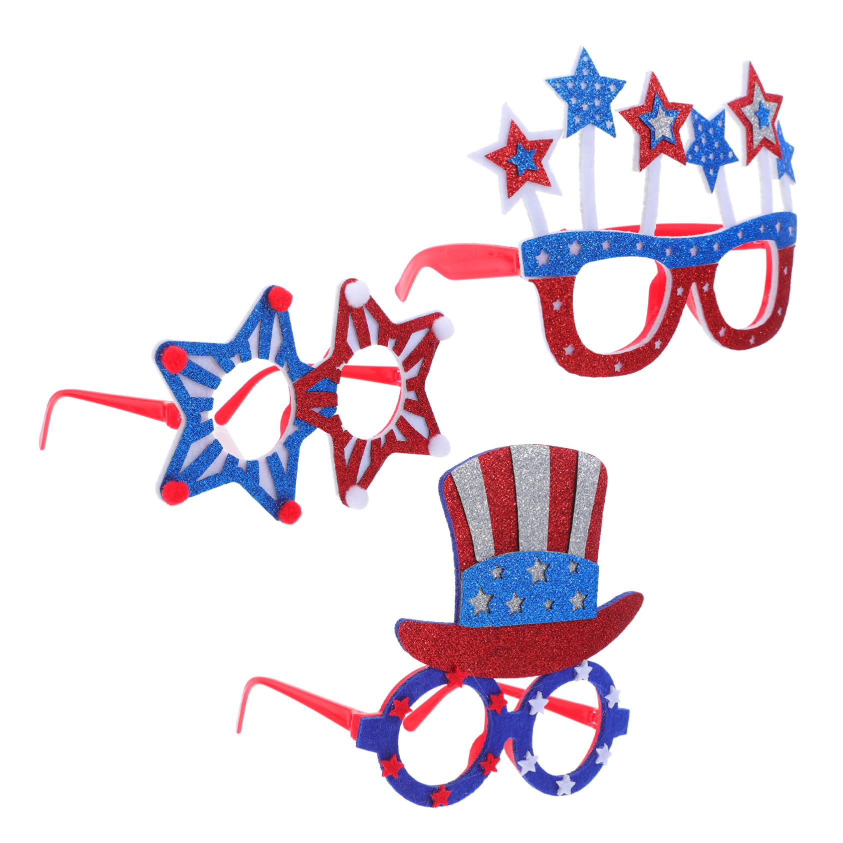 Ipetboom Patriotic Independence Day Glasses Stylish American Flag Party Supplies Photo Booth Decorations