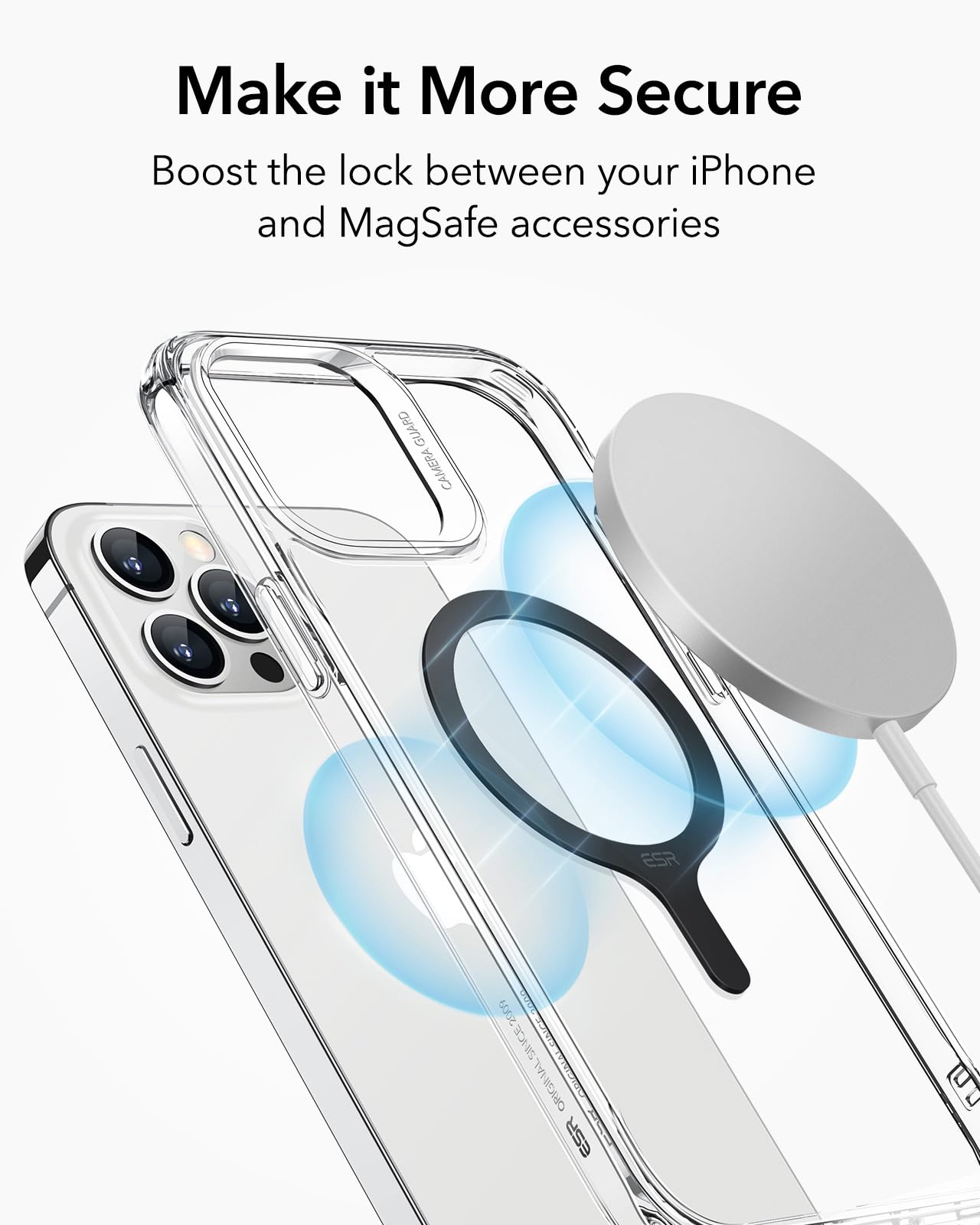 ESR MagSafe magnetyczne pierścienie na telefon, uniwersalny zestaw do konwersji bezprzewodowej ładowarki do iPhone 16/16e/15/14/13/12/11, Galaxy S24/S23/S22 i innych, czarne