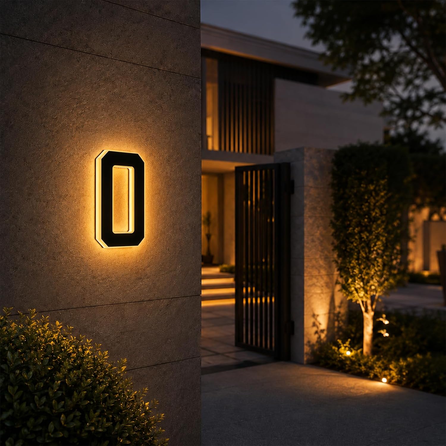 4.7" Solar House Numbers for Outside (Black-0)