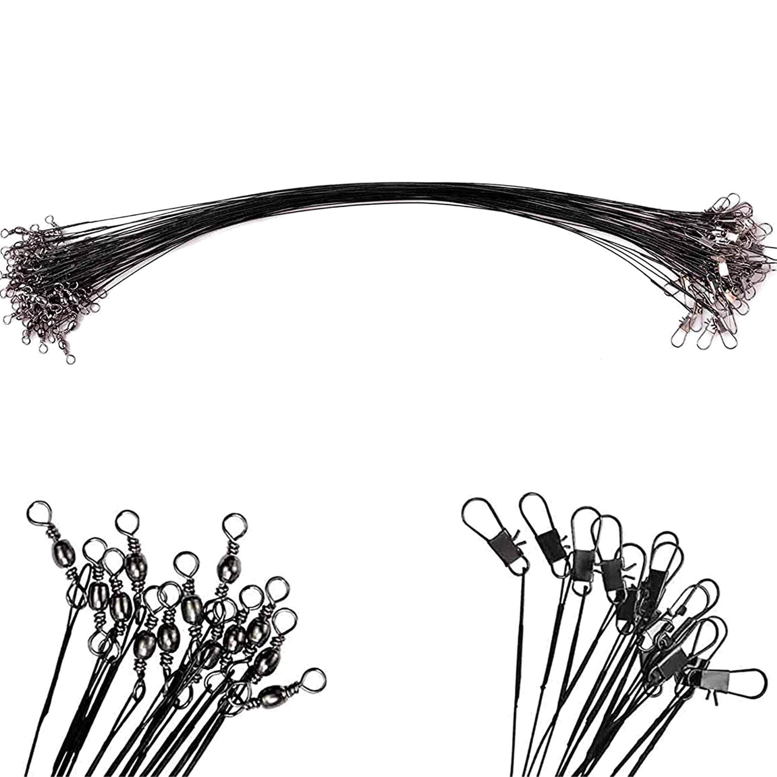 10 LURE WIRE TRACES spinning pike fishing swivel