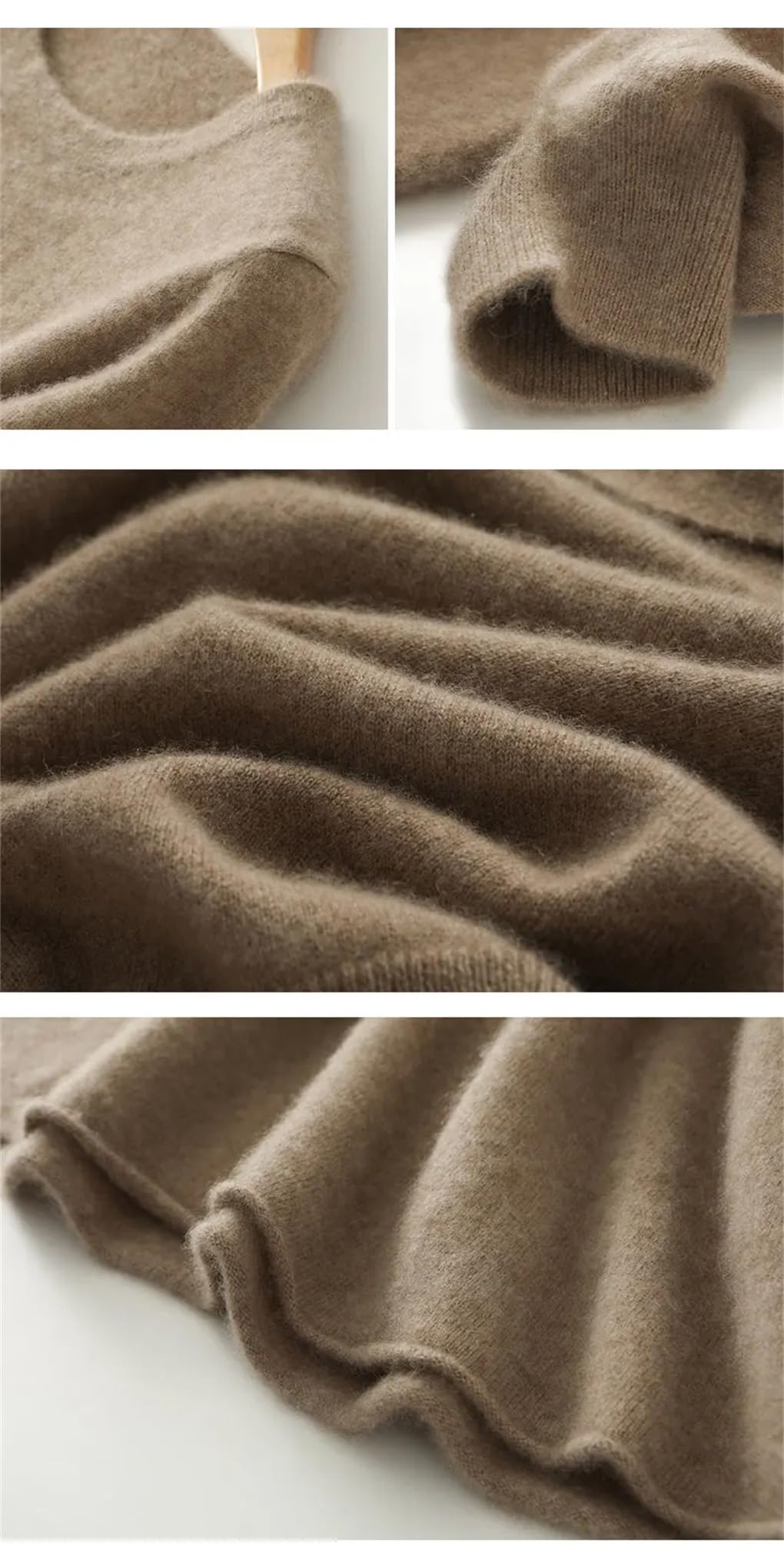 Maglione da donna in lana, per autunno e inverno, girocollo, maniche a lanterna, tunica