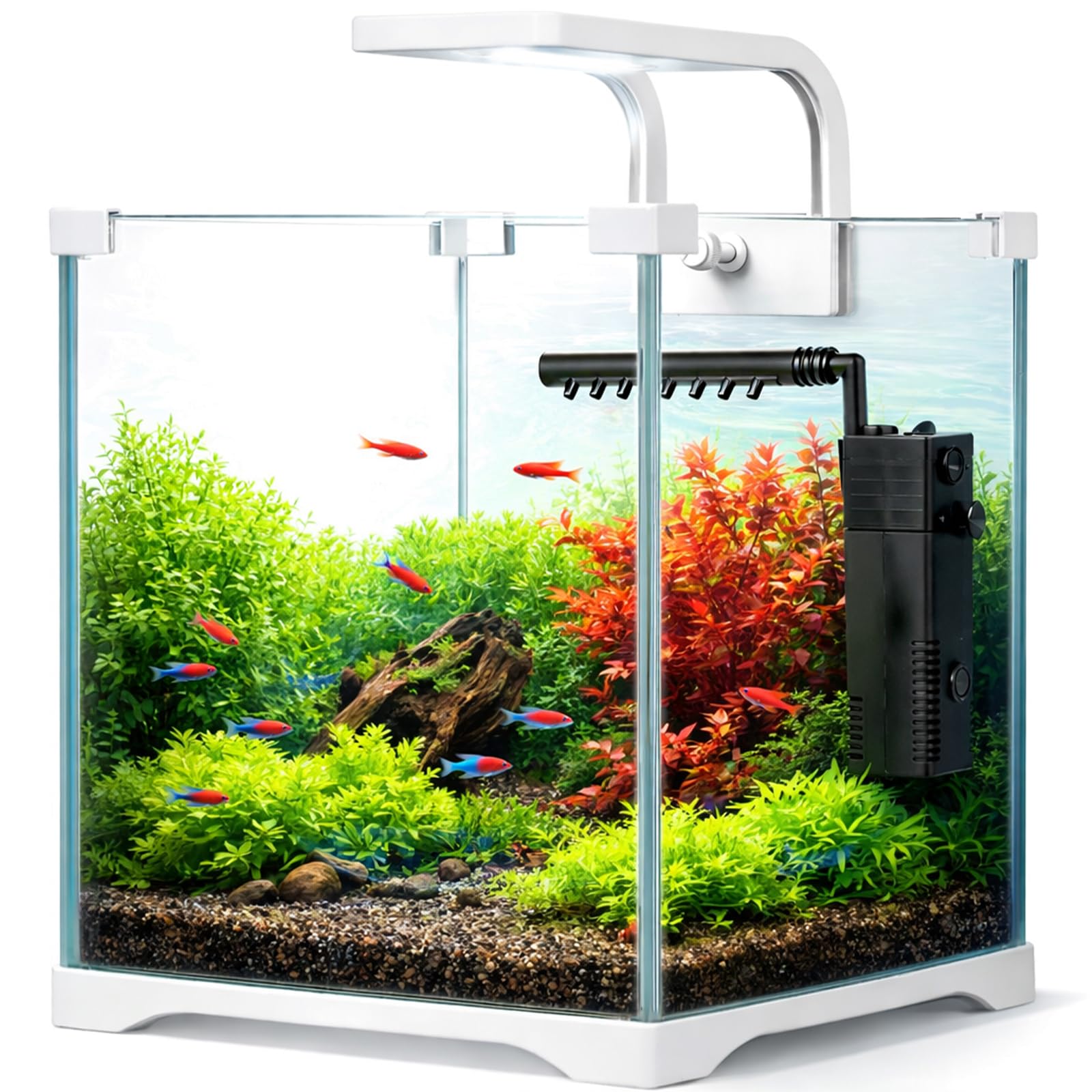 Kruger Meier Shrimp!One Pro 20 Aquarium Komplettset 10L – Nano Aquarium Set mit LED Beleuchtung und Innenfilter für Garnelen & Fische