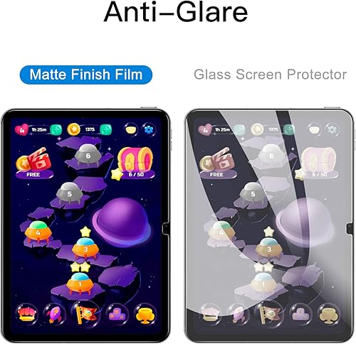 Miniatura 5 de JETech Protector de pantalla de papel para iPad 10 (10.9 pulgadas, modelo 2022, 10 generación), antideslumbramiento, película PET mate para dibujo