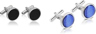Black and Blue Cufflink with Box and Gift Bag Price In India