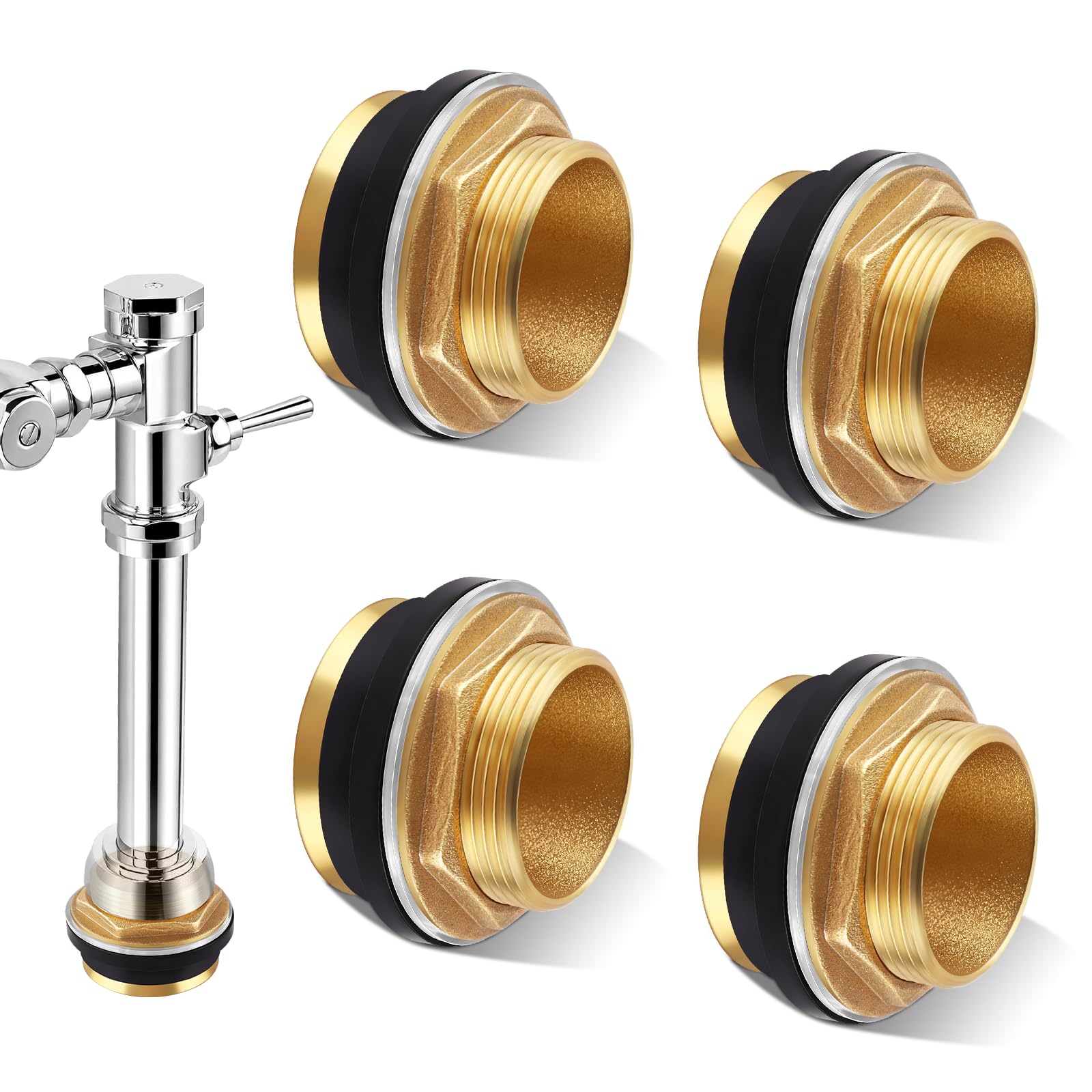 Boltigen 4 Pack 1-1/2" 100% Brass Closet Spud Replacement Fitting