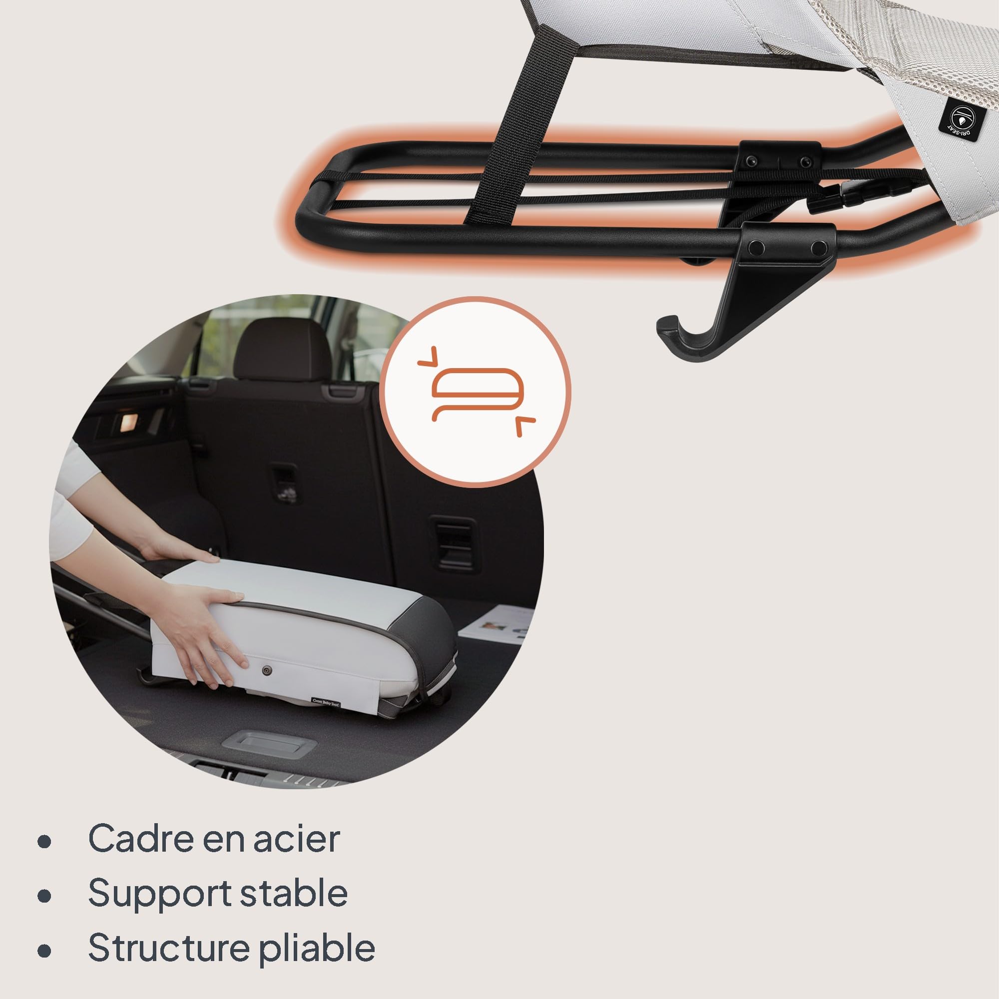Lionelo Cama Baby Siège Suspendu pour Nouveau-né, hamac Respirant avec Harnais à 5 Points, Utilisation Uniquement en Mode Poussette, Montage Rapide, Utilisation bébé Compatible avec Poussette Cama