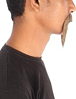 Vista 5 de HPO Hombres Cabello Humano Bigote Cosplay Pelo Facial (Marrón)