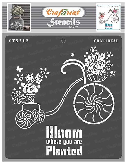 Cycle Stencils for Wall Painting - Blooming Plants - Home Quotes Stencils for Painting - Home Decor Stencil - Home Decor Word Stencils - Quotes Stencils for Craft and Art