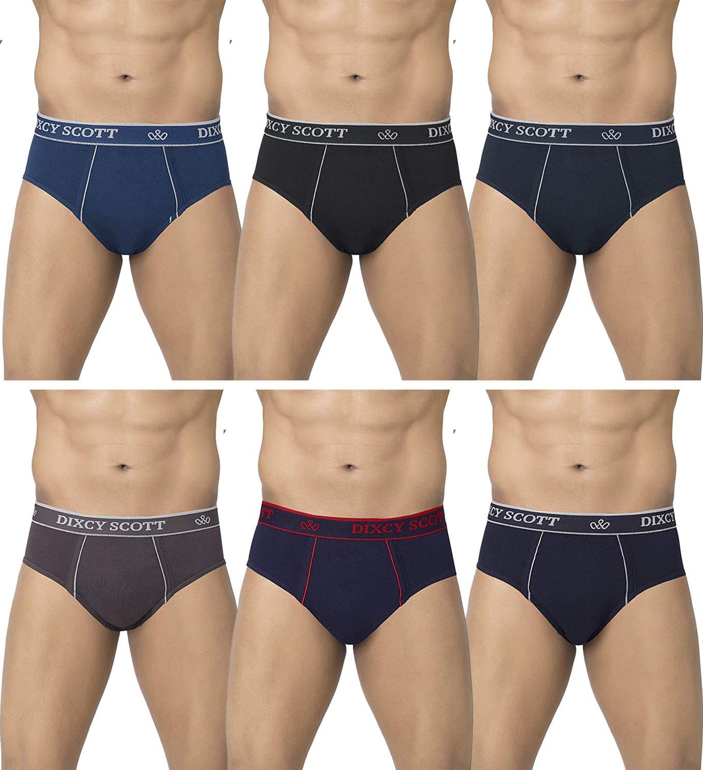 Plain/Solid Assorted Cotton Men's Briefs/Underwear - Pack of 6 (#Replay-Brief-100 CM) (Color & Prints May Vary)-image-26