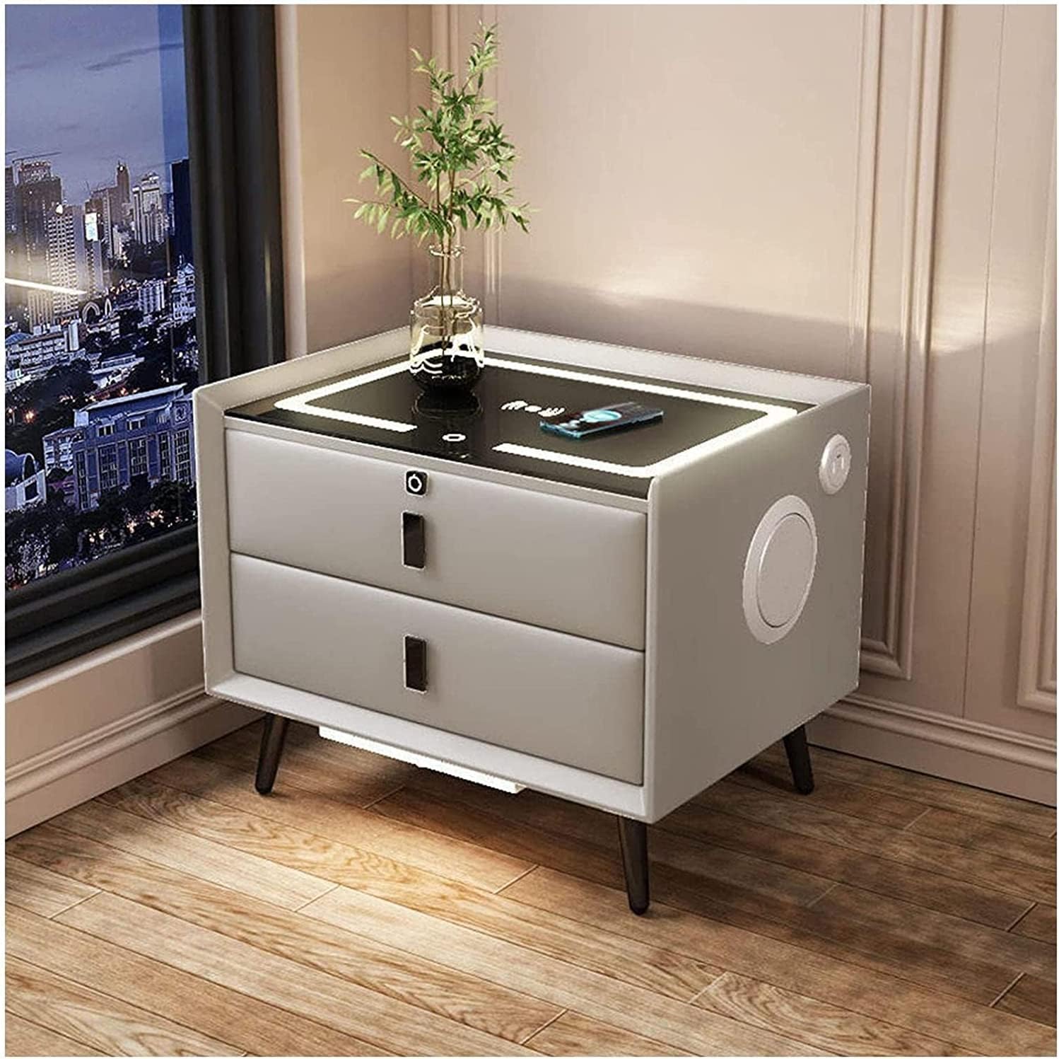 Modern Nightstands Smart Nightstand with Wireless Charging