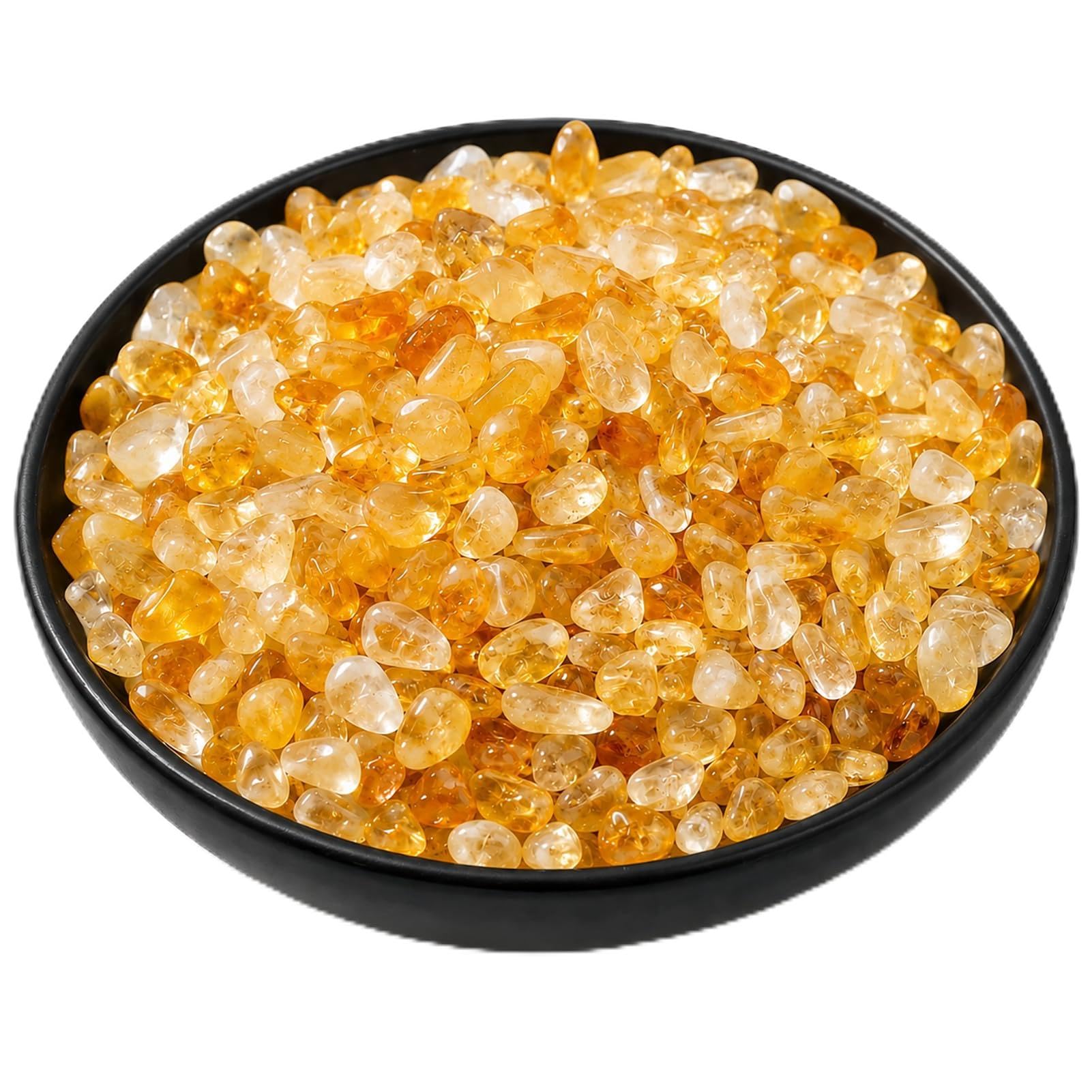 Polished Citrine Crystal Chips 200 Pcs - 10 oz Tumbled Stone Chips Crushed Sea Glass Stones Healing Reiki Crystal Making Home Decoration