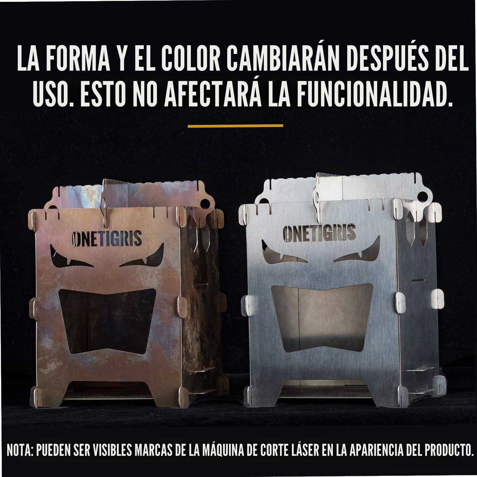 OneTigris ROCUBOID Estufa de leña Estufa de camping portátil de acero inoxidable Estufa de camping de alcohol para el senderismo Trekking Outdoor