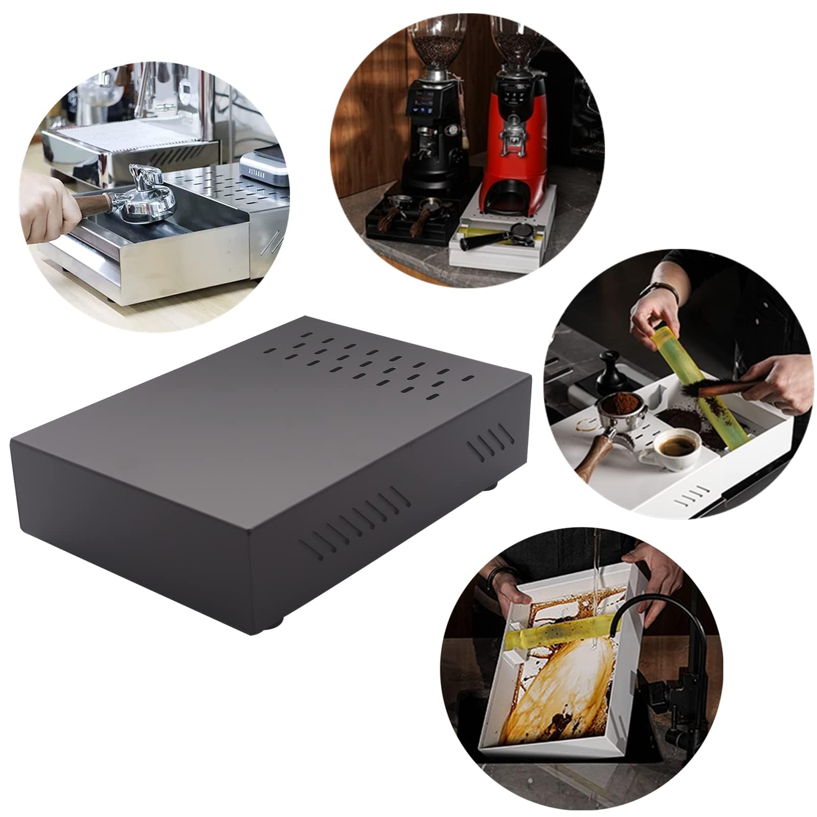 zalati Cassetto per caffè Espresso, contenitore per residui di caffè, con base antiscivolo, per strumenti di pulizia per la preparazione del caffè (2562)