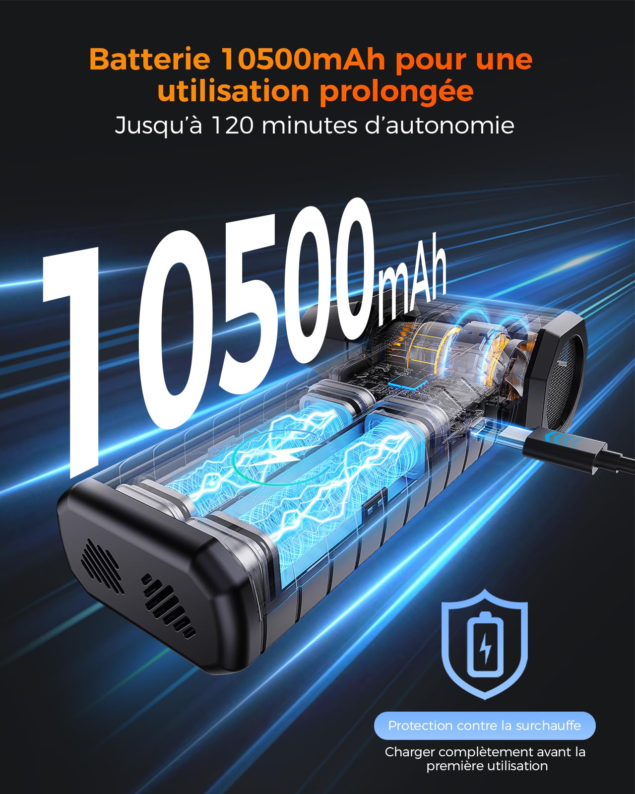 Souffleur Air Comprimé Sans Fil – Mini Souffleur Puissant 200 000 tr/min, Souffleur Batterie 10 500 mAh pour Nettoyage PC & Clavier, Écran Intelligent, LED, USB-C