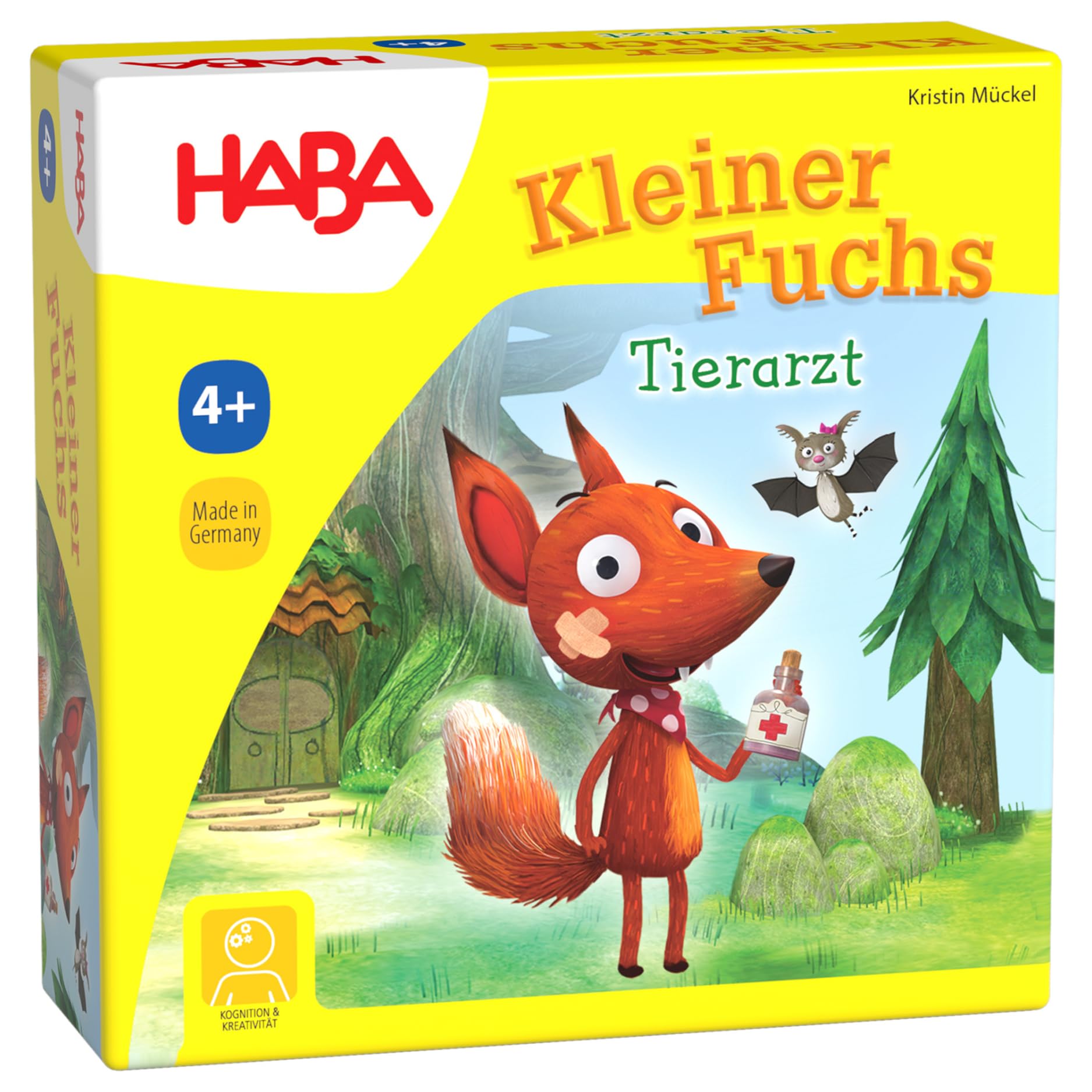 HABA Kleiner Fuchs Tierarzt – Würfelspiel für Kinder ab 4 Jahren – Spielerisch Tiere heilen mit Medikamenten & Würfeln – Fördert Empathie, 2–4 Spieler – 1302797001