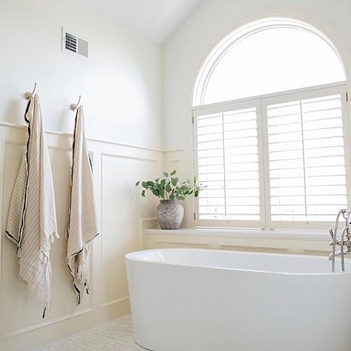 Miniatura 7 de The Loomia Juego de 4 toallas turcas 100 % algodón para decoración del hogar para manos y cocina, tamaño XL con rayas color terracota y negras