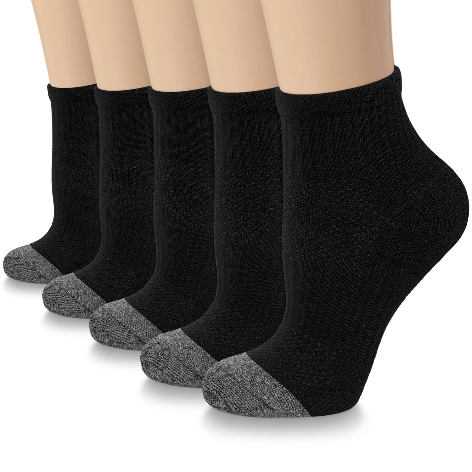 5 Pairs Copper Compression Socks for Women & Men - Ankle Plantar Fasciitis Arch Support Running Socks for Athletic