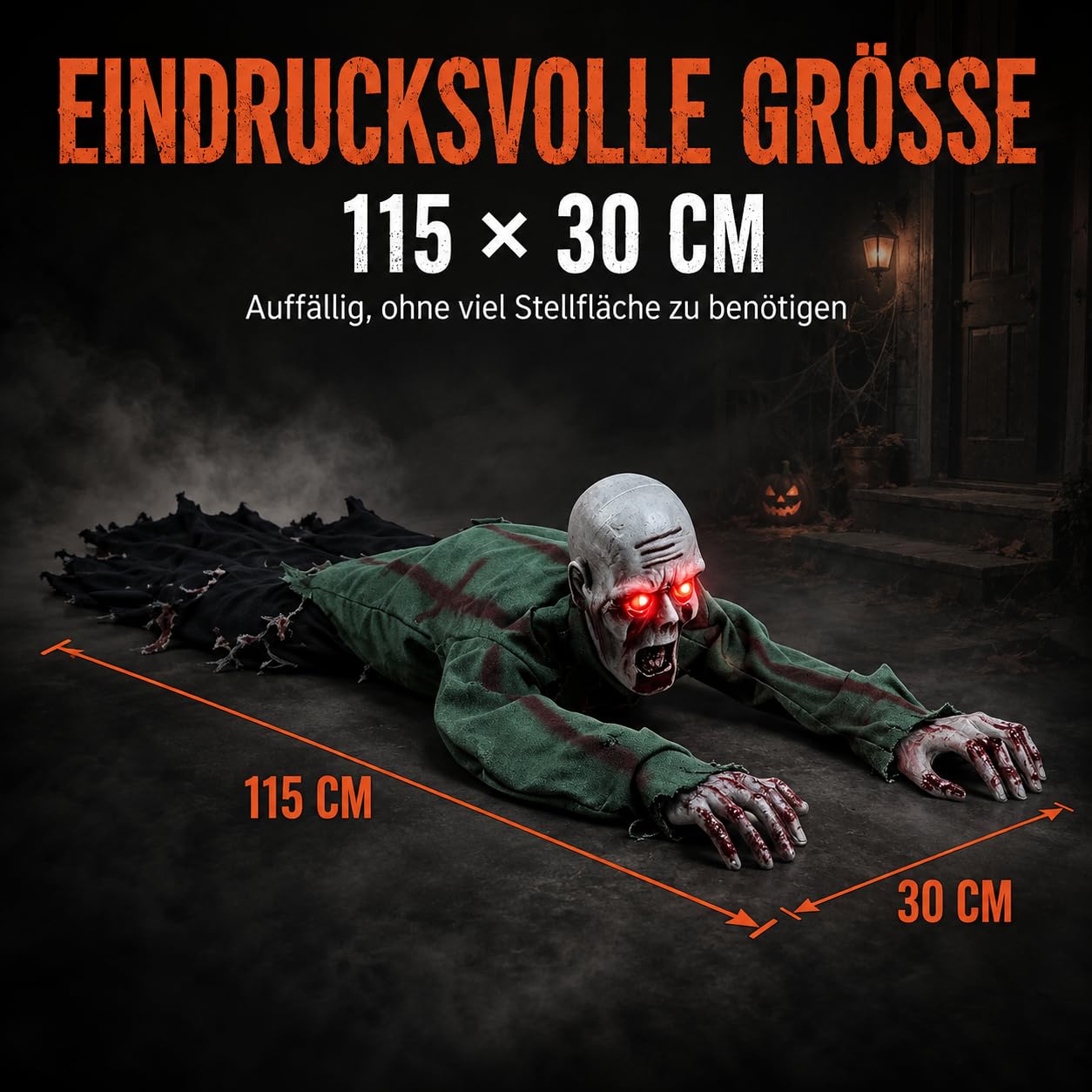 Generisch Elektrischer Halloween-Zombie, Gruselige Halloween-Dekoration für drinnen draußen (C)