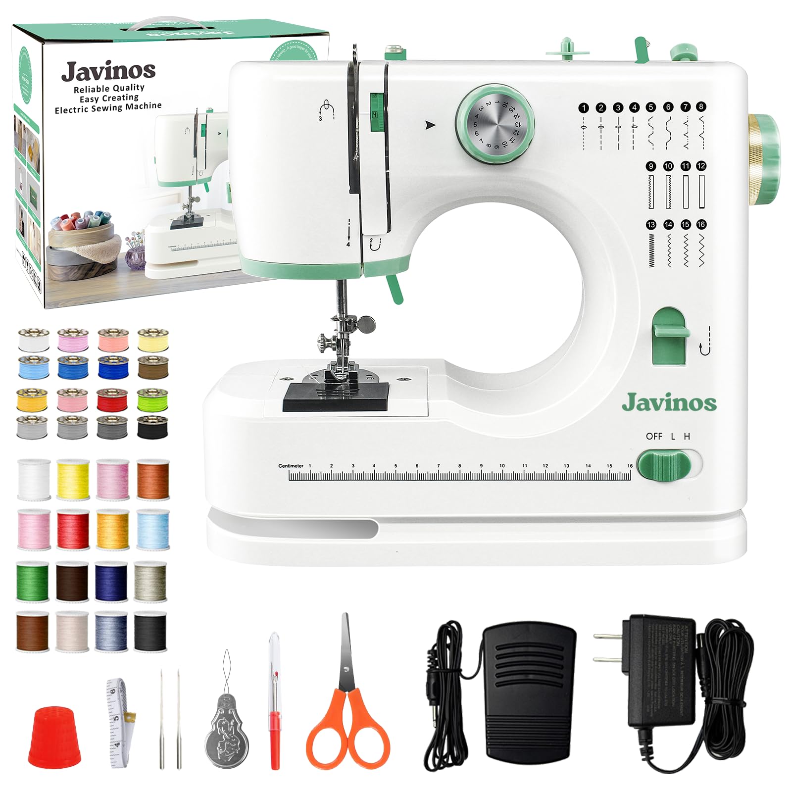 Sewing Machine for Beginners, 16 Stitches, Portable for Home Use